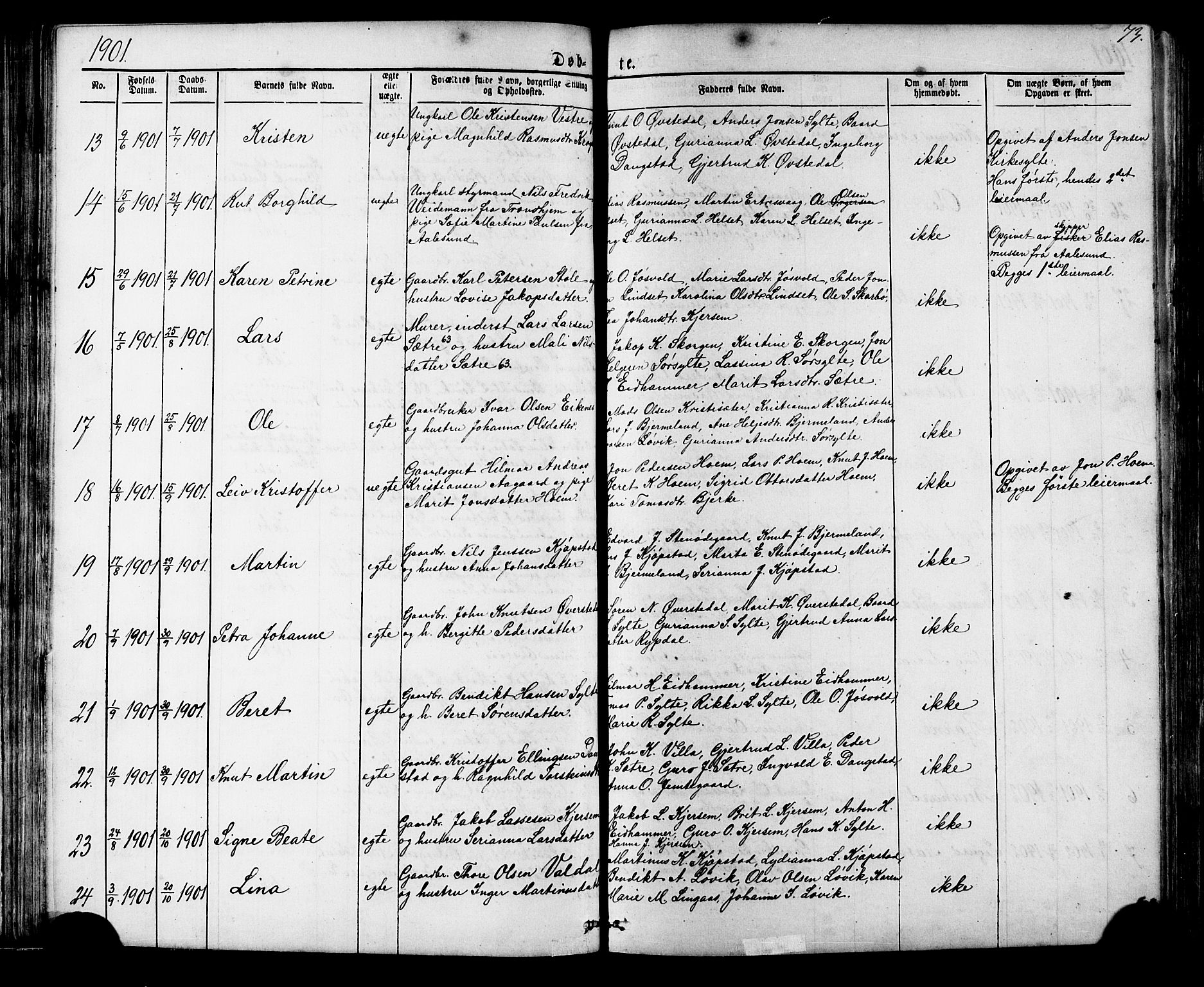Ministerialprotokoller, klokkerbøker og fødselsregistre - Møre og Romsdal, SAT/A-1454/541/L0547: Parish register (copy) no. 541C02, 1867-1921, p. 73
