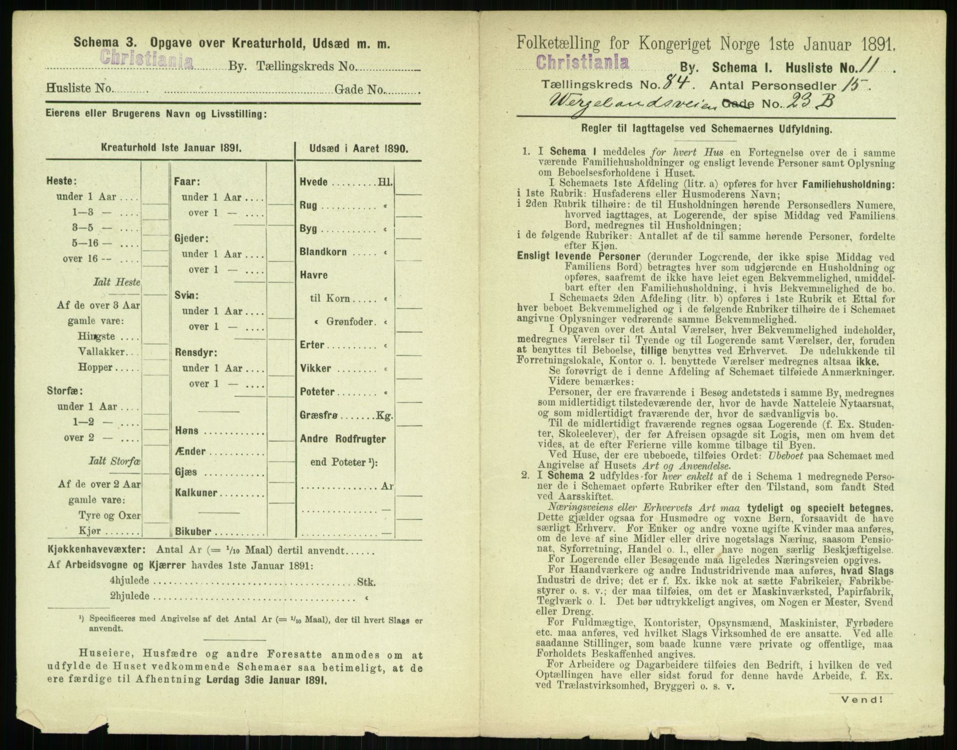 RA, 1891 census for 0301 Kristiania, 1891, p. 42461