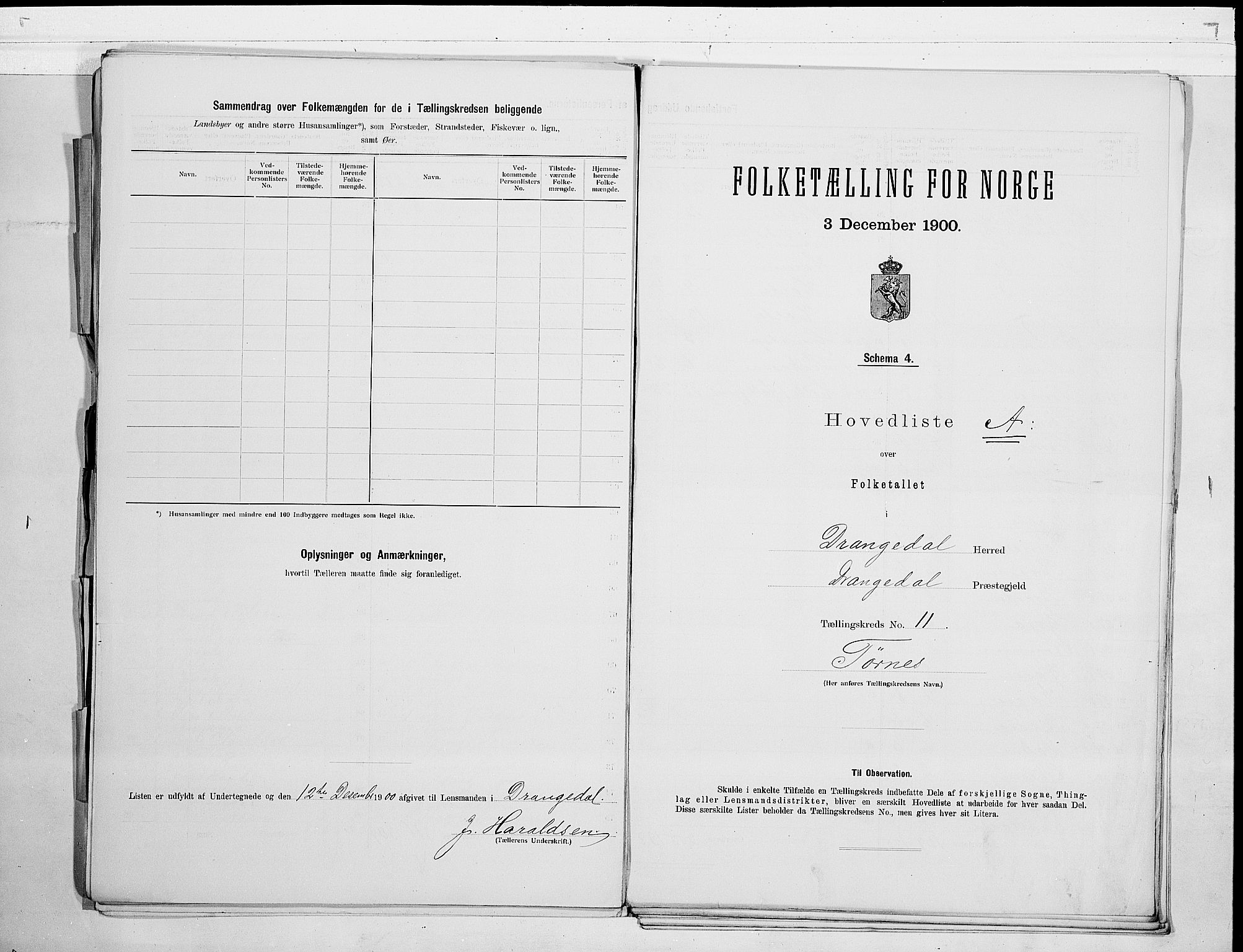 SAKO, 1900 census for Drangedal, 1900, p. 24