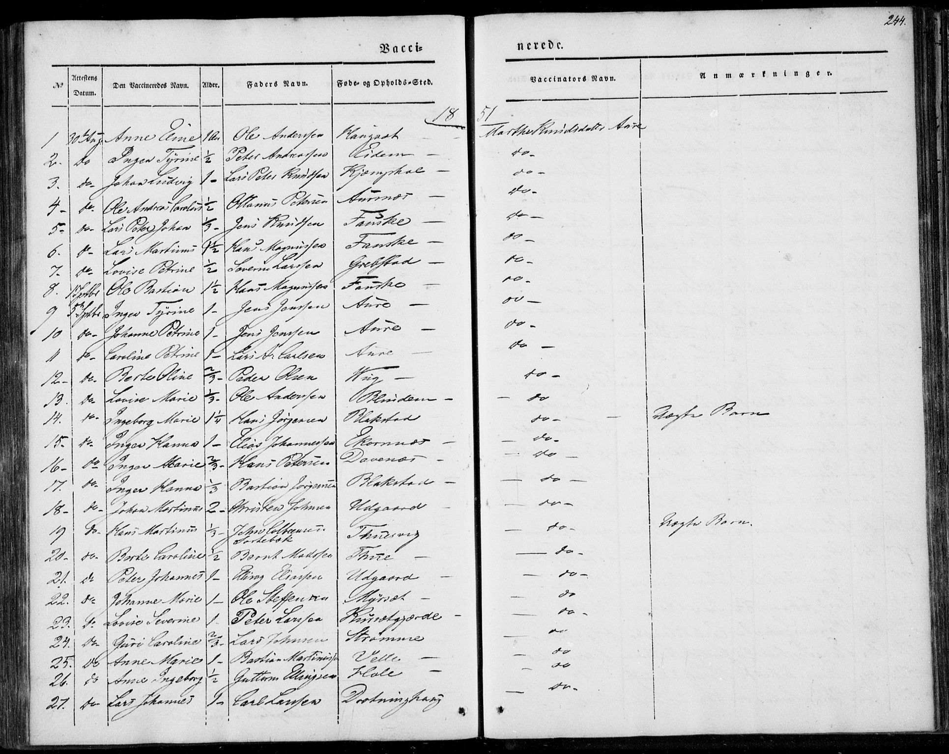 Ministerialprotokoller, klokkerbøker og fødselsregistre - Møre og Romsdal, SAT/A-1454/522/L0312: Parish register (official) no. 522A07, 1843-1851, p. 244