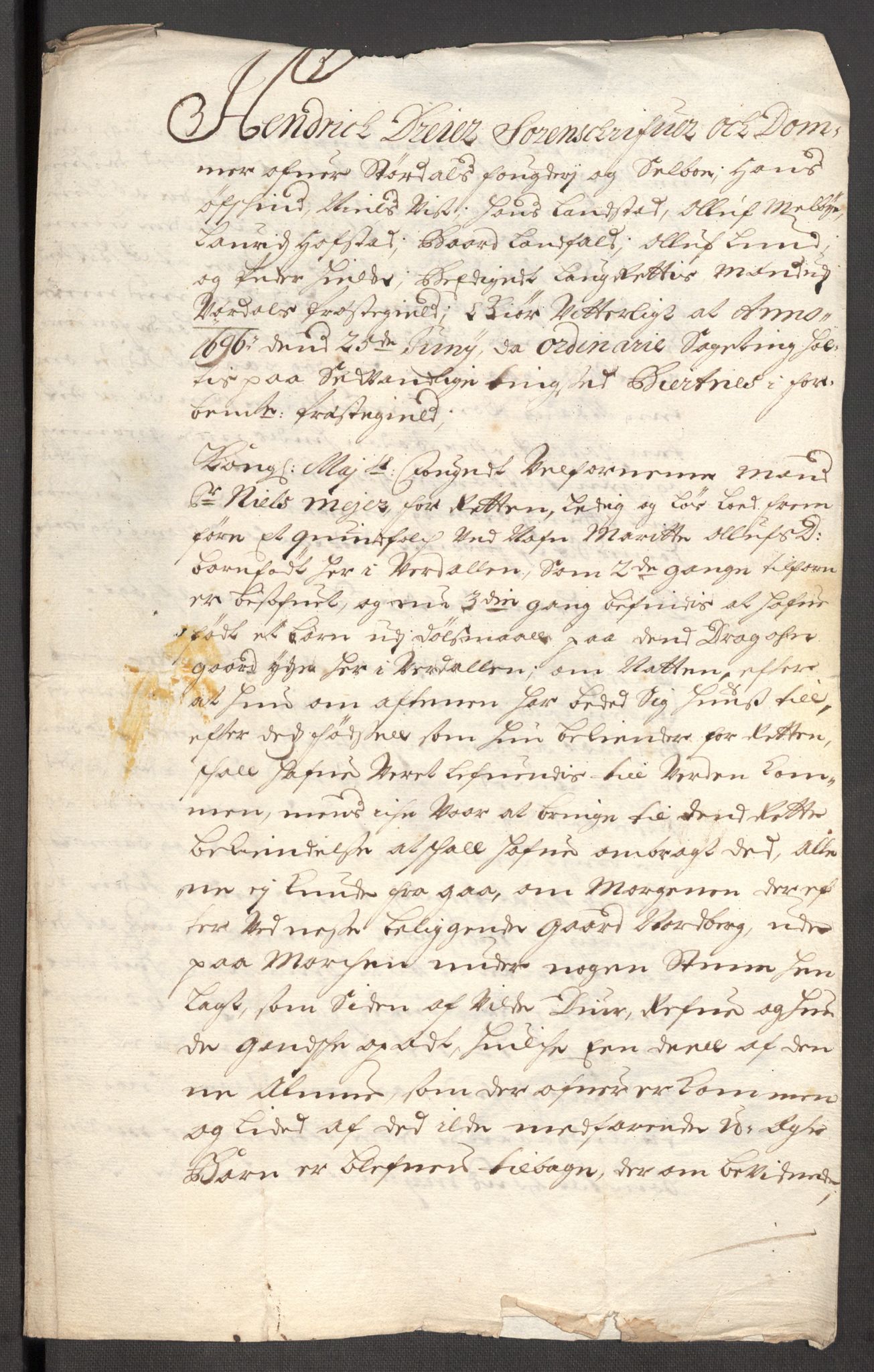Rentekammeret inntil 1814, Reviderte regnskaper, Fogderegnskap, AV/RA-EA-4092/R62/L4188: Fogderegnskap Stjørdal og Verdal, 1696, p. 164
