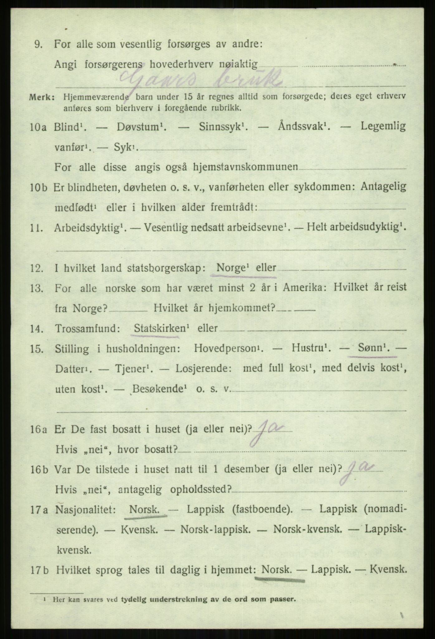 SATØ, 1920 census for Lenvik, 1920, p. 7825