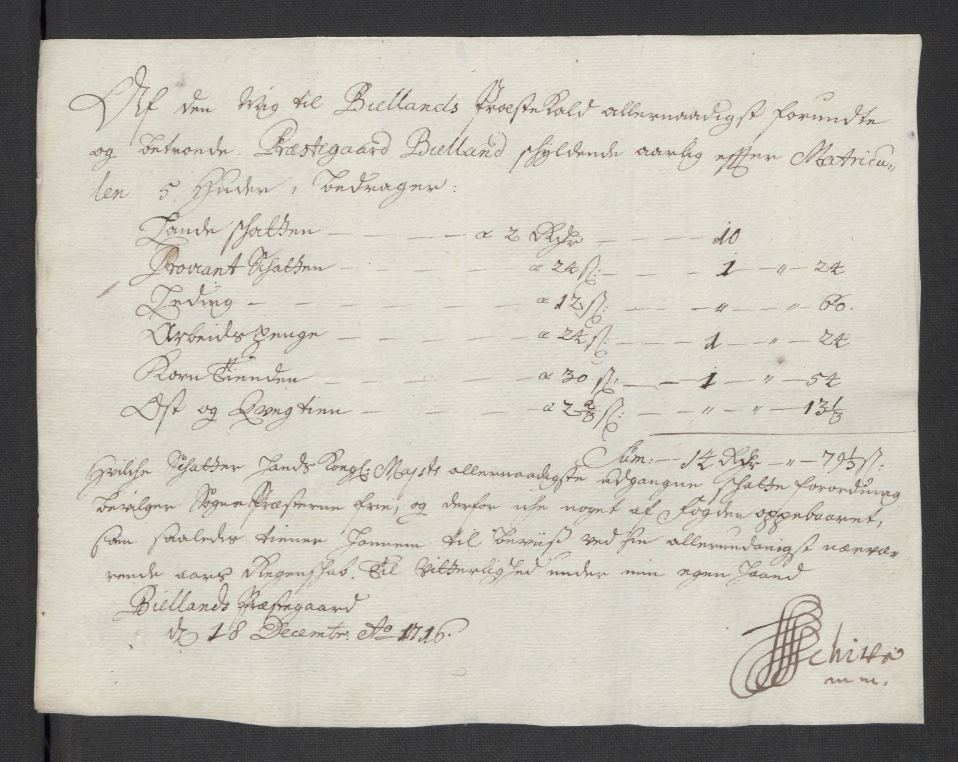 Rentekammeret inntil 1814, Reviderte regnskaper, Fogderegnskap, AV/RA-EA-4092/R43/L2560: Fogderegnskap Lista og Mandal, 1716, p. 189