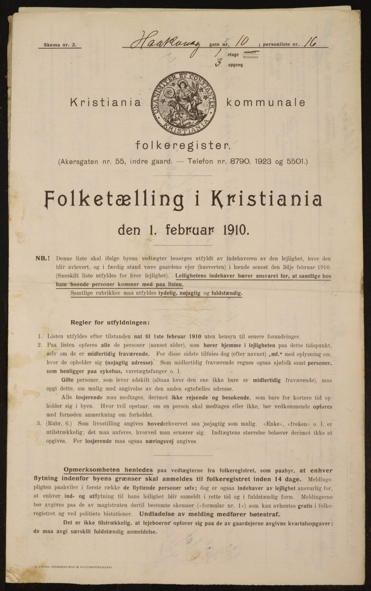 OBA, Municipal Census 1910 for Kristiania, 1910, p. 41850