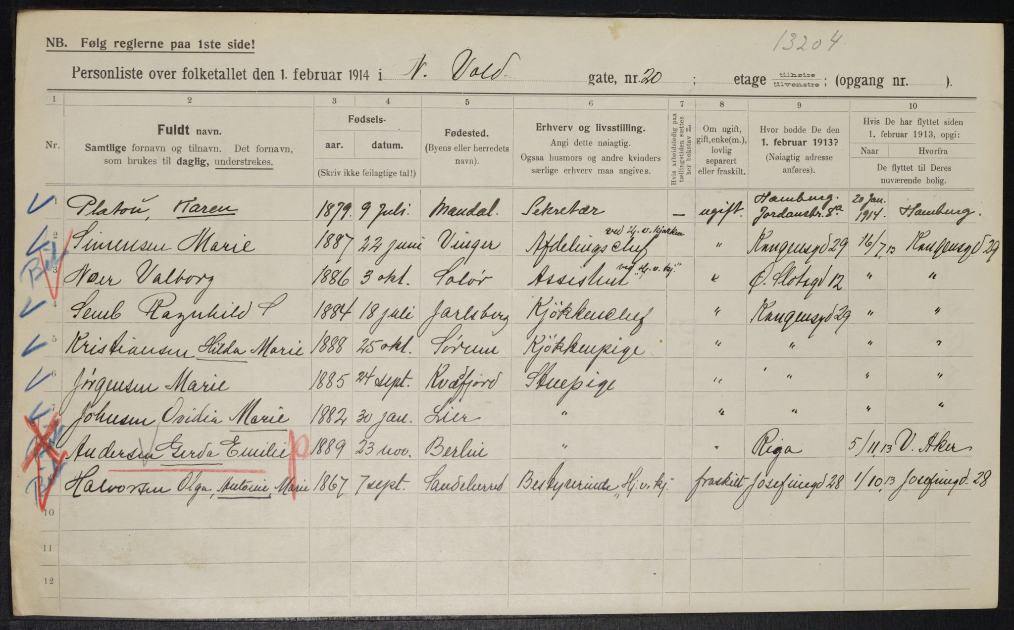 OBA, Municipal Census 1914 for Kristiania, 1914, p. 69633