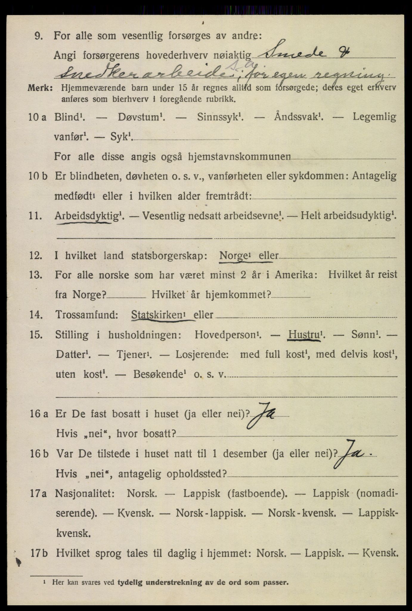 SAT, 1920 census for Beitstad, 1920, p. 2372