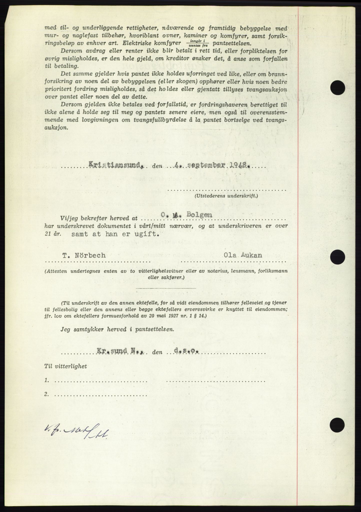 Nordmøre sorenskriveri, AV/SAT-A-4132/1/2/2Ca: Mortgage book no. B99, 1948-1948, Diary no: : 2512/1948