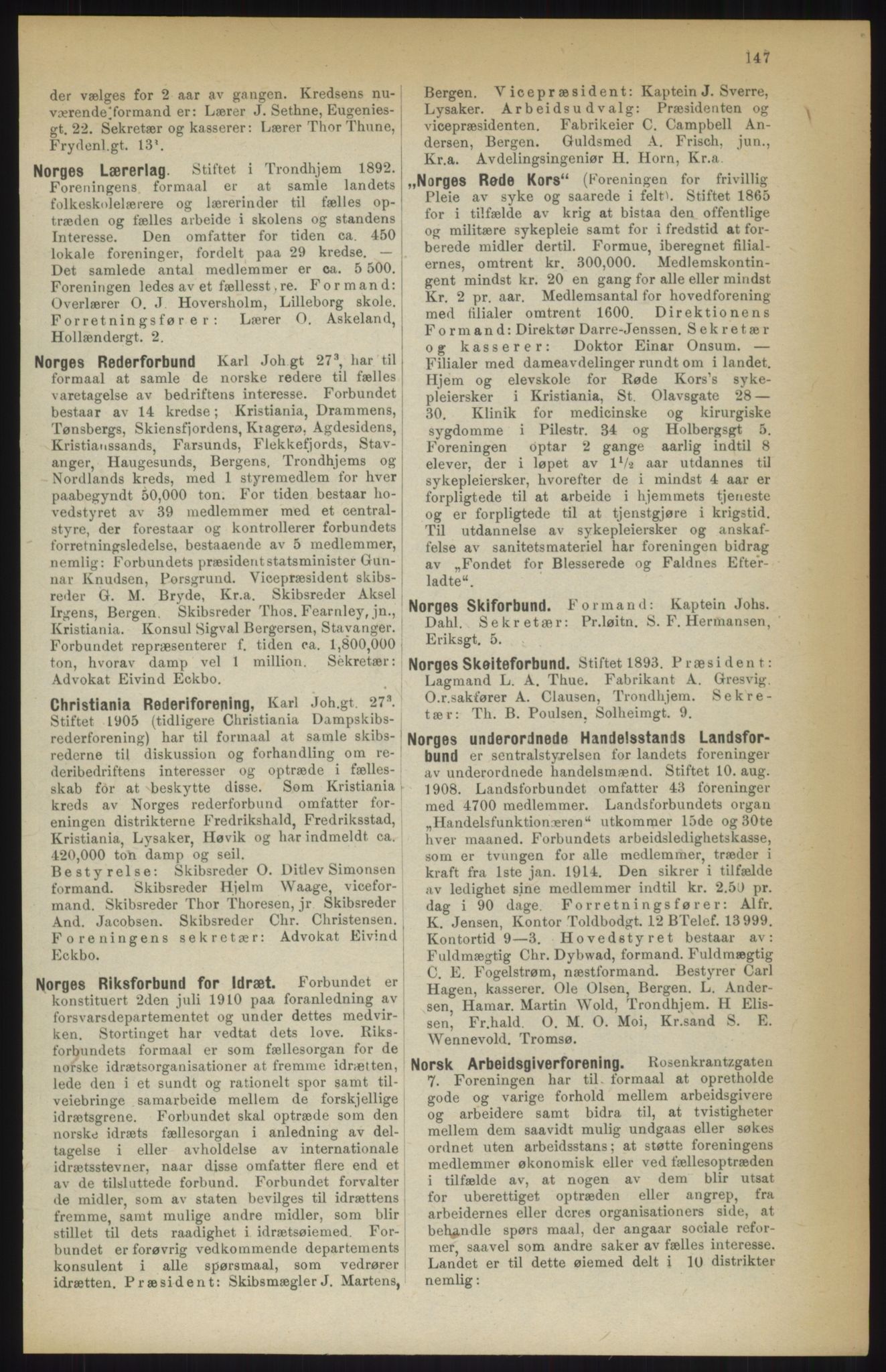 Kristiania/Oslo adressebok, PUBL/-, 1914, p. 147