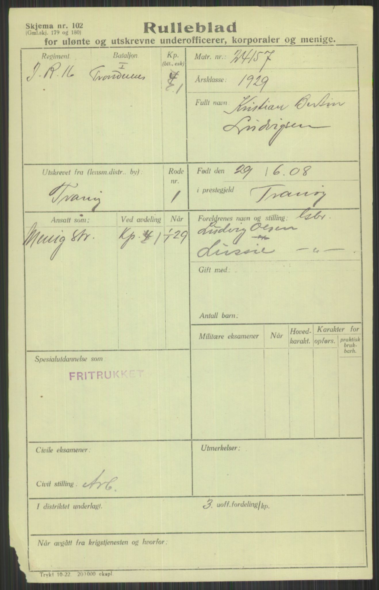 Forsvaret, Troms infanteriregiment nr. 16, AV/RA-RAFA-3146/P/Pa/L0013/0004: Rulleblad / Rulleblad for regimentets menige mannskaper, årsklasse 1929, 1929, p. 737