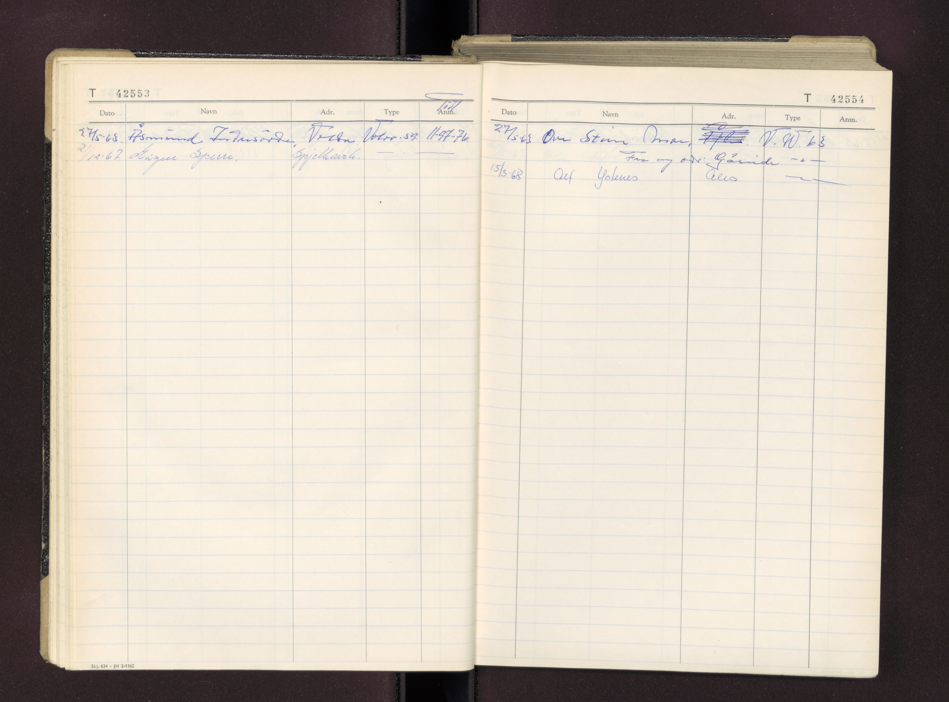 Møre og Romsdal vegkontor - Ålesund trafikkstasjon, AV/SAT-A-4099/F/Fc/L0038: Bilregister; T 42500 - T 42999, 1960-1970