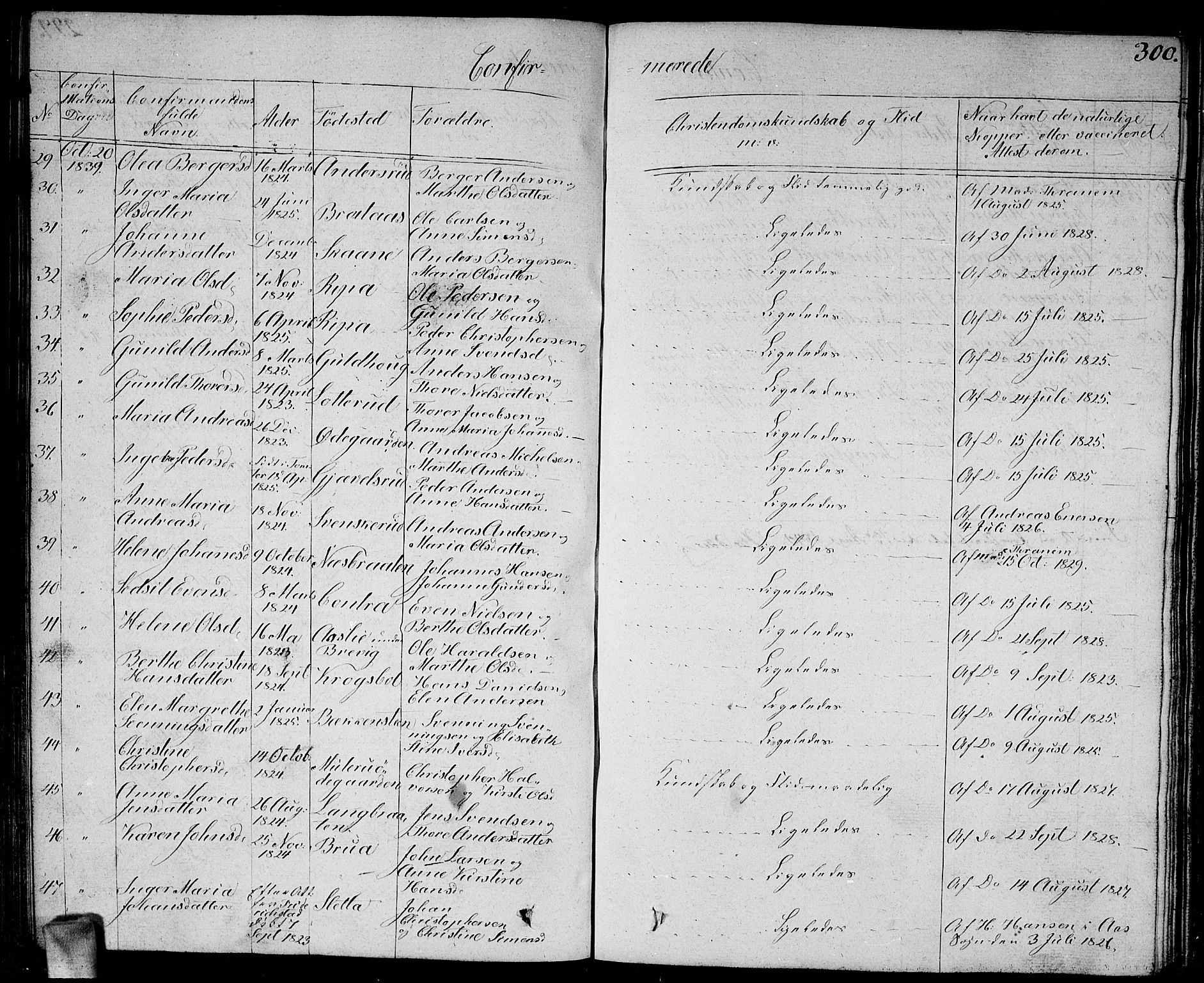 Enebakk prestekontor Kirkebøker, AV/SAO-A-10171c/G/Ga/L0003: Parish register (copy) no. I 3, 1833-1849, p. 300