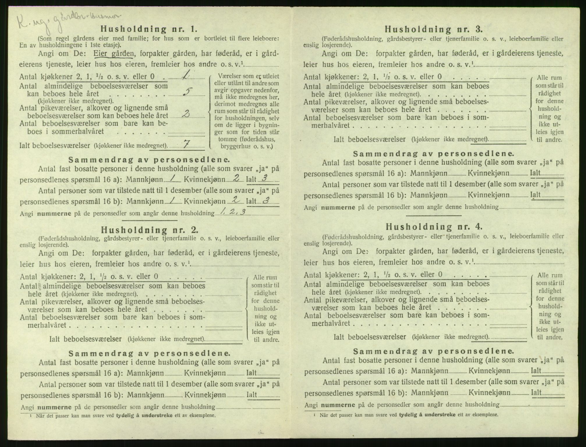 SAT, 1920 census for Grytten, 1920, p. 219