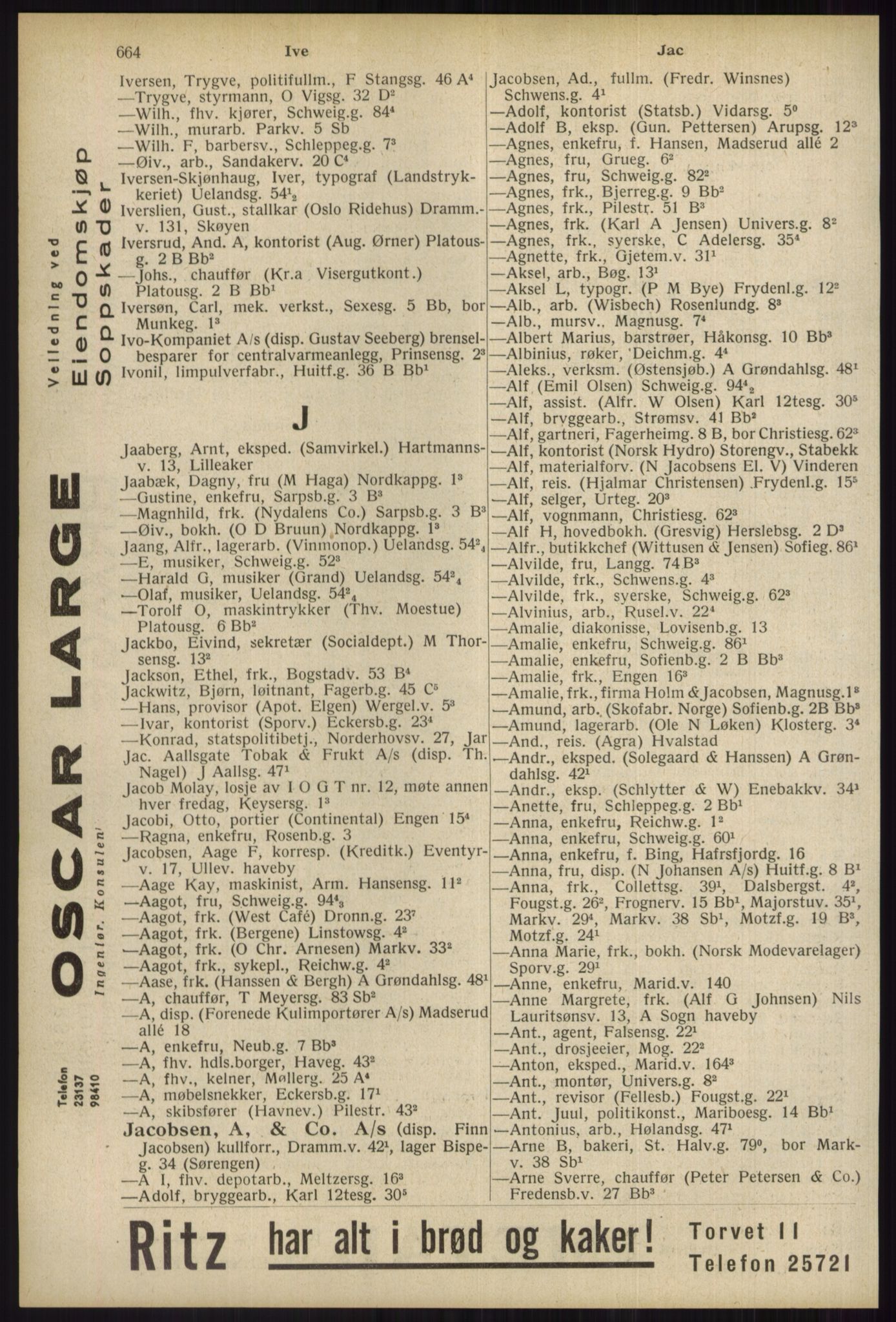 Kristiania/Oslo adressebok, PUBL/-, 1934, p. 664