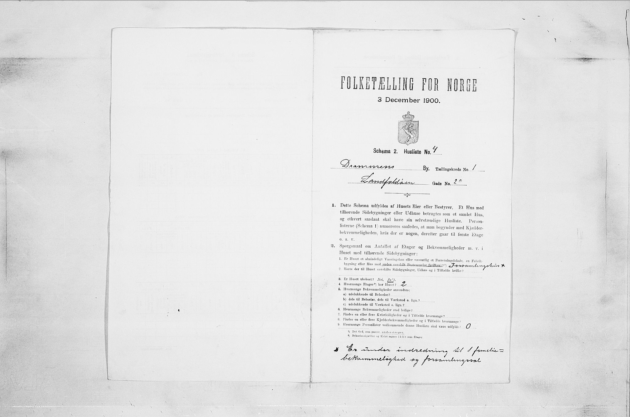 RA, 1900 census for Drammen, 1900, p. 588