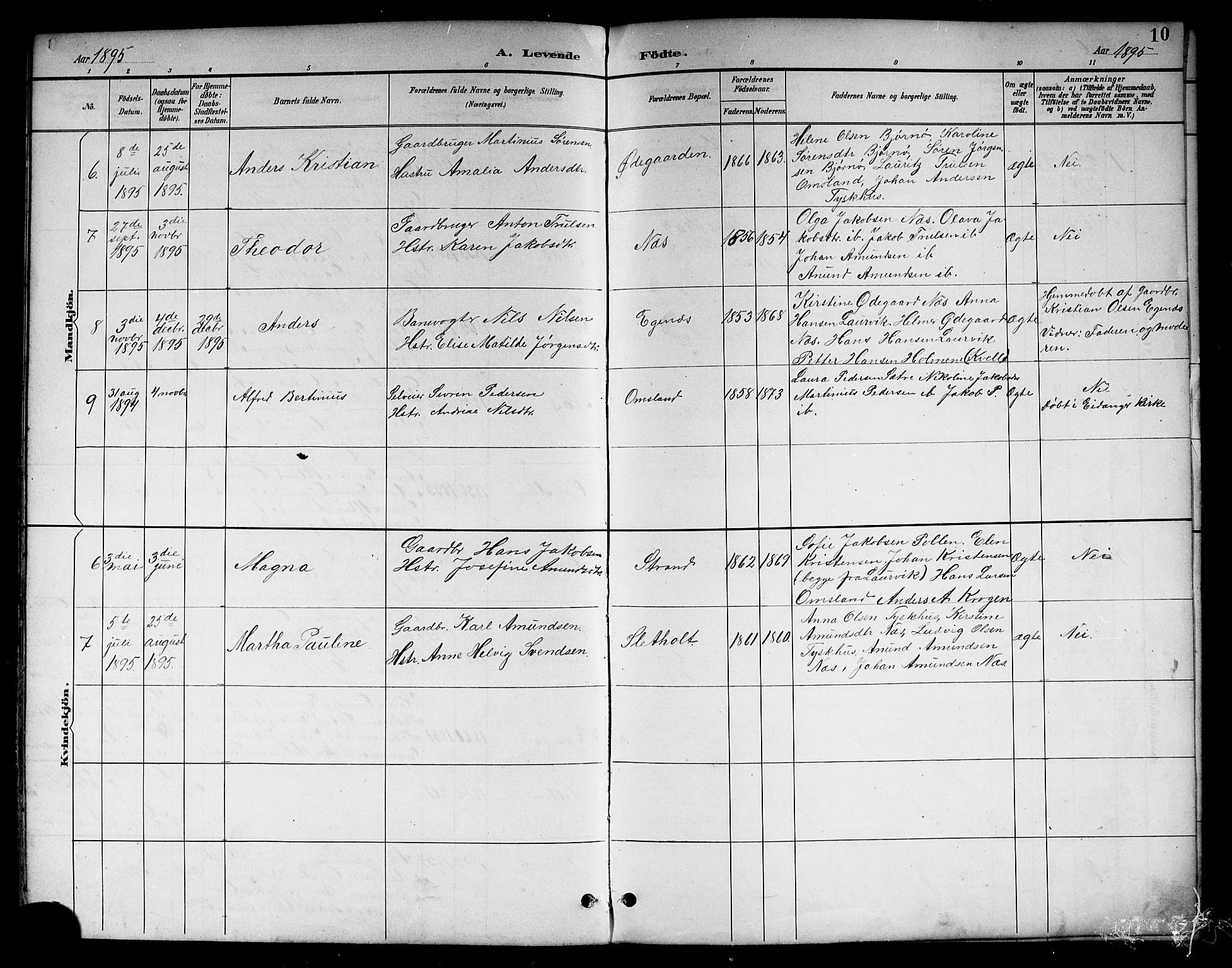 Brunlanes kirkebøker, AV/SAKO-A-342/G/Gc/L0002: Parish register (copy) no. III 2, 1891-1922, p. 10