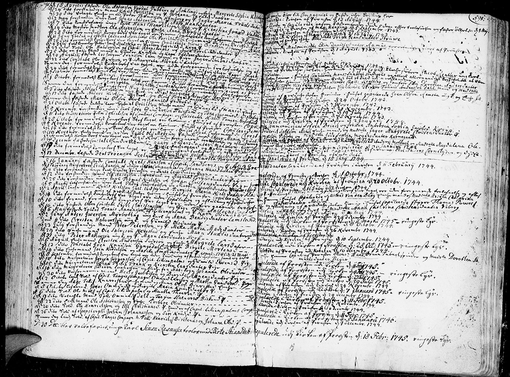 Kristiansand domprosti, AV/SAK-1112-0006/F/Fa/L0001: Parish register (official) no. A 1, 1734-1793, p. 590-591