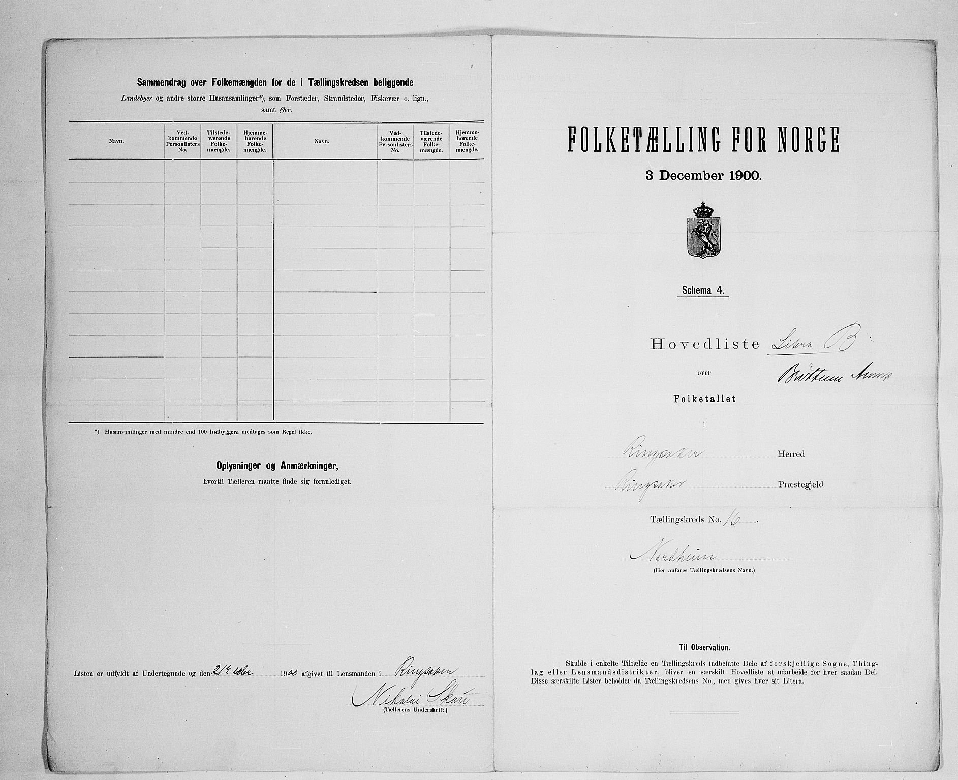 SAH, 1900 census for Ringsaker, 1900, p. 79