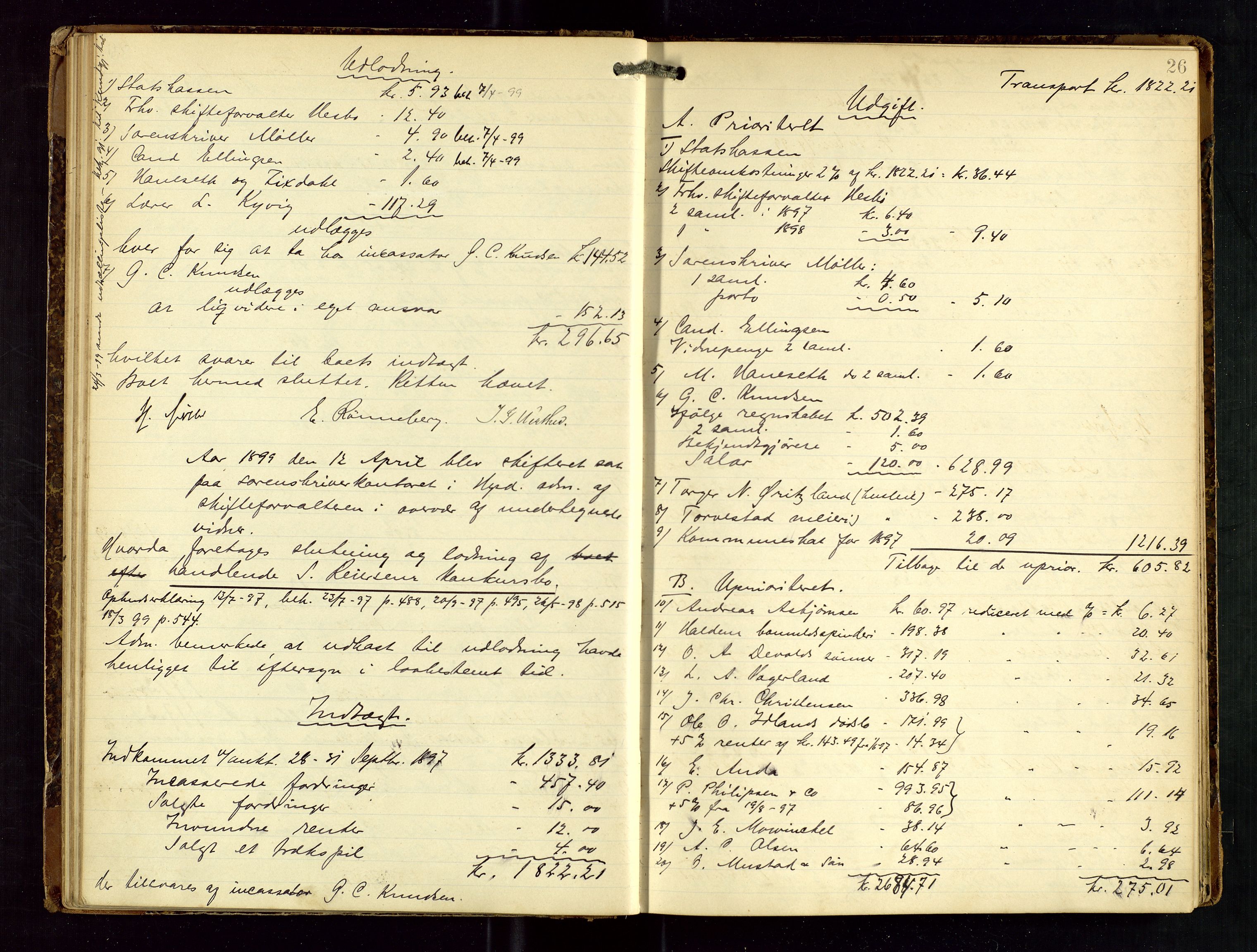 Haugesund tingrett, AV/SAST-A-101415/01/IV/IVD/L0001: Skifteutlodningsprotokoll, med register, 1897-1904, p. 25b-26a