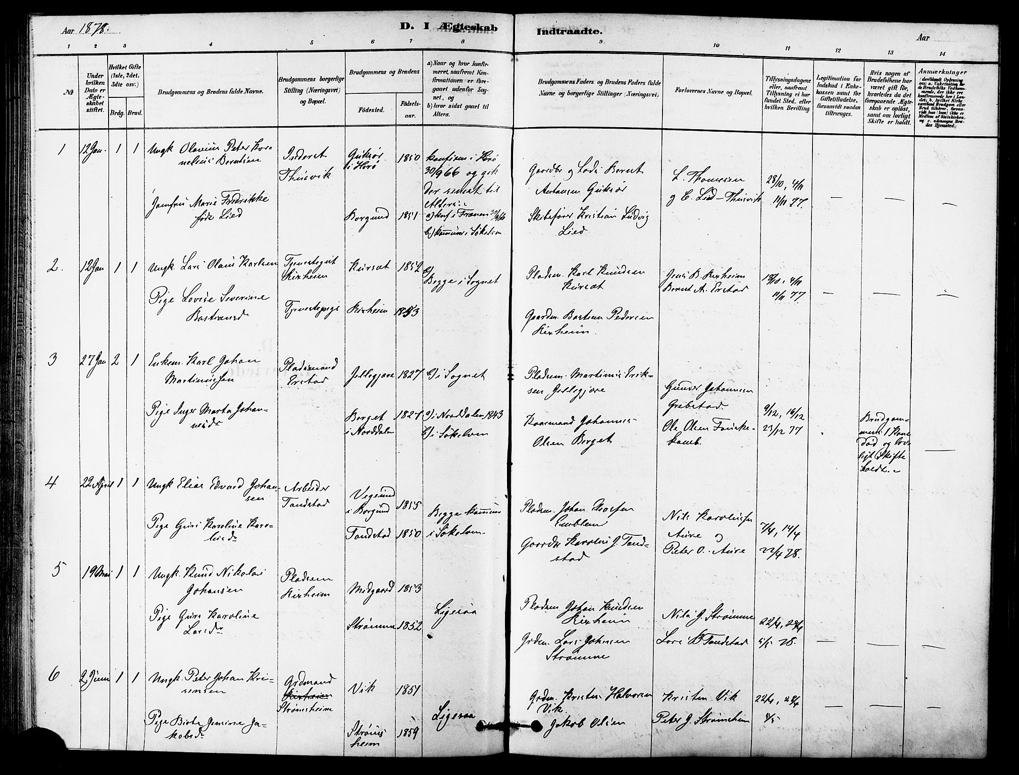 Ministerialprotokoller, klokkerbøker og fødselsregistre - Møre og Romsdal, AV/SAT-A-1454/523/L0334: Parish register (official) no. 523A01, 1878-1891