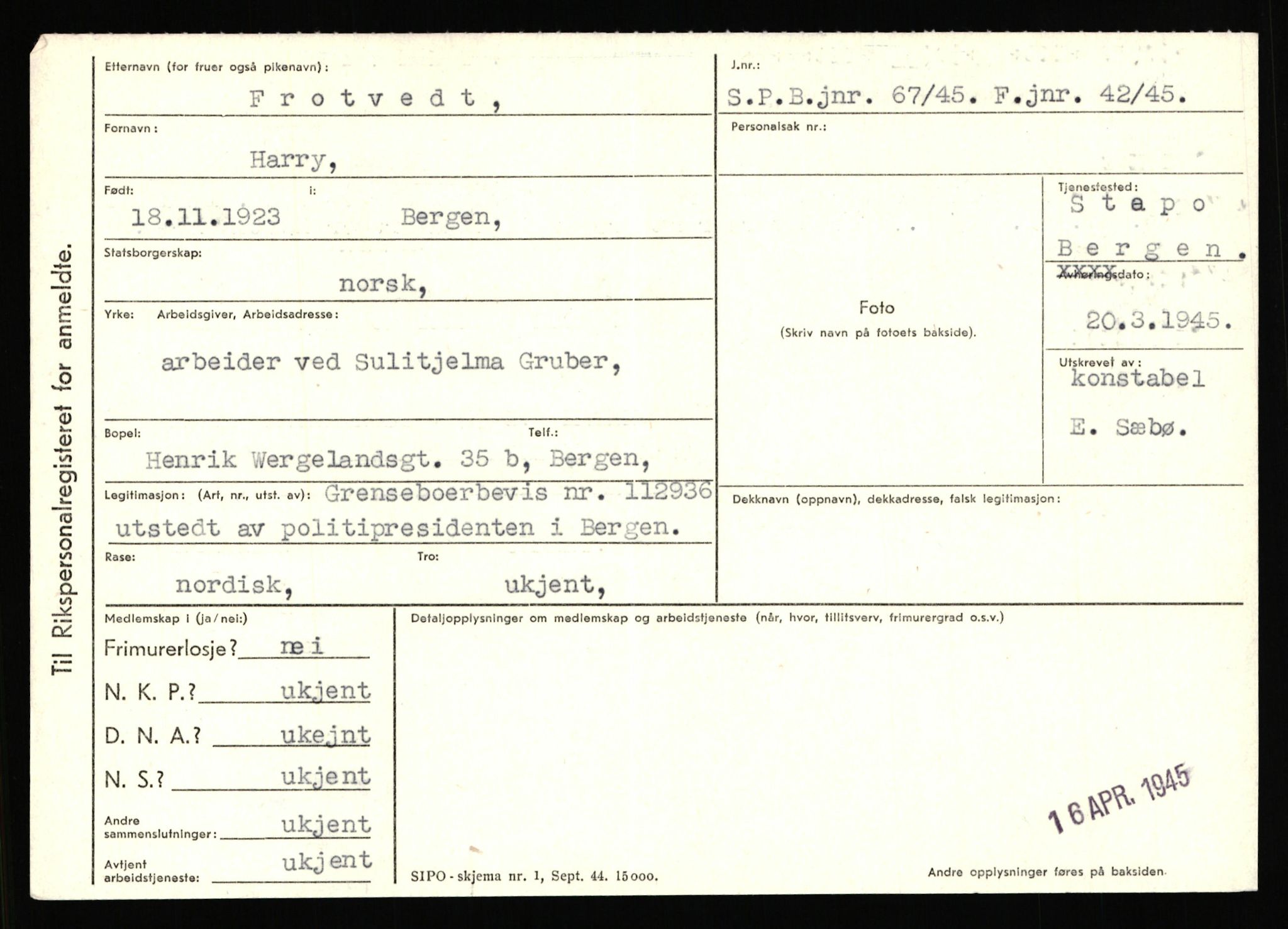 Statspolitiet - Hovedkontoret / Osloavdelingen, AV/RA-S-1329/C/Ca/L0004: Eid - funn av gjenstander	, 1943-1945, p. 4924