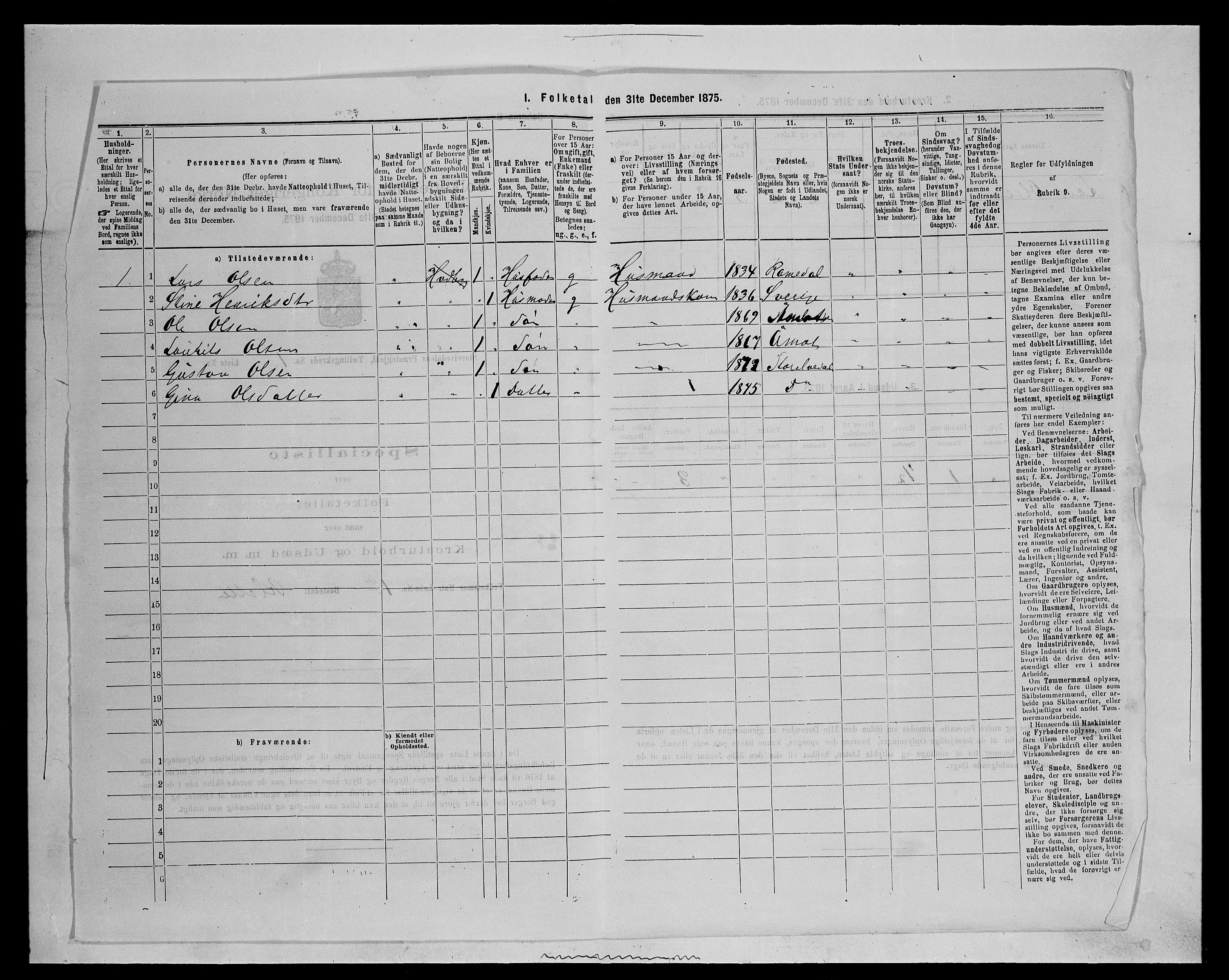 SAH, 1875 census for 0430P Stor-Elvdal, 1875, p. 58