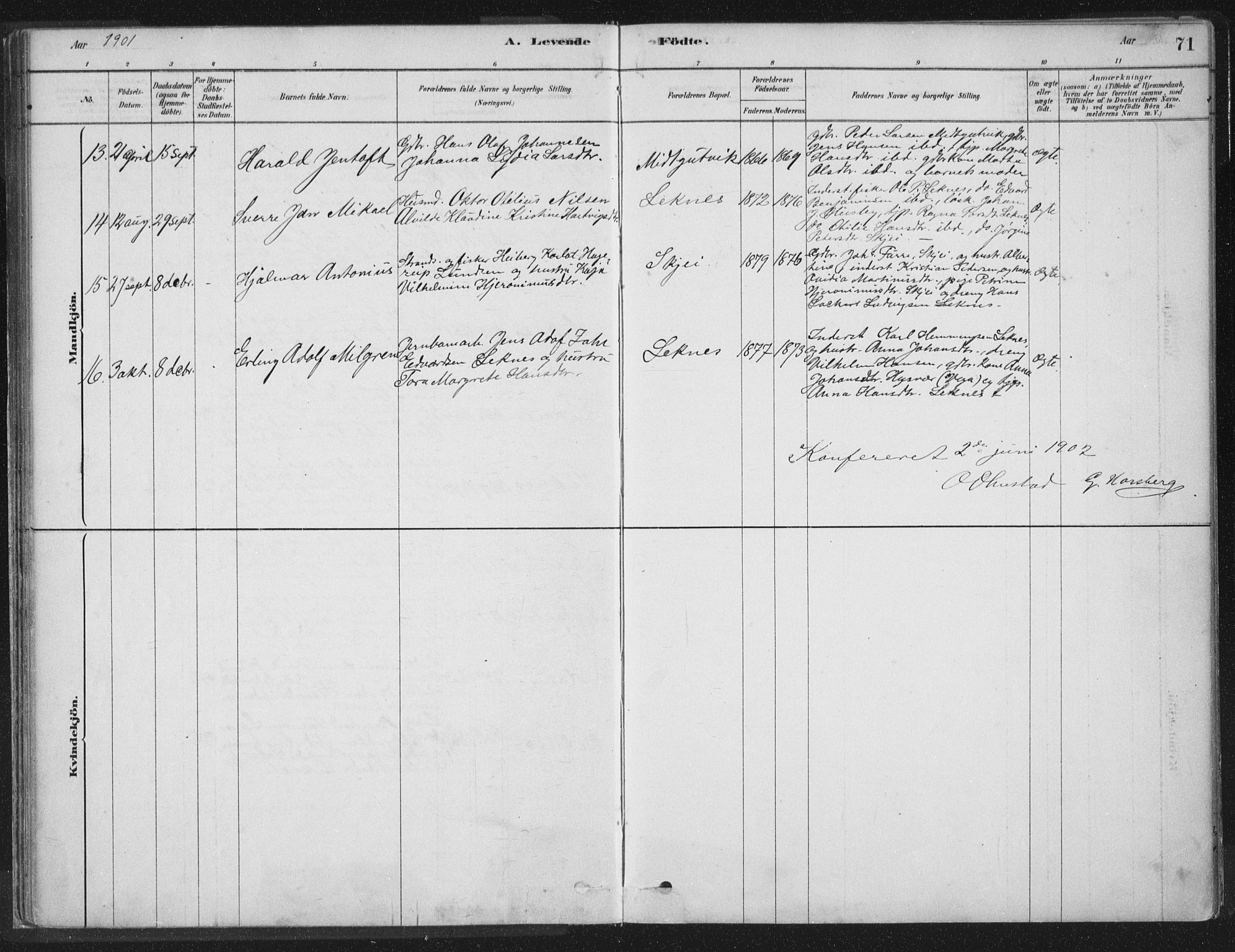 Ministerialprotokoller, klokkerbøker og fødselsregistre - Nord-Trøndelag, SAT/A-1458/788/L0697: Parish register (official) no. 788A04, 1878-1902, p. 71