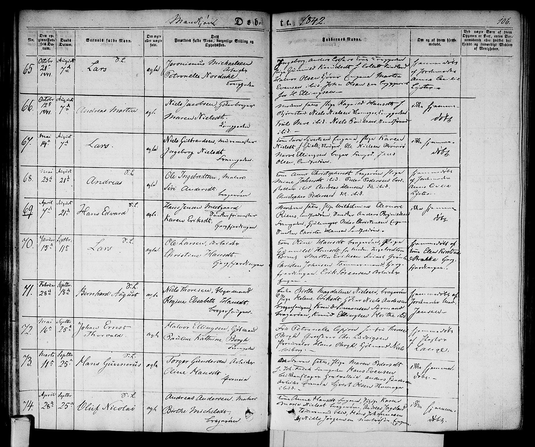 Bragernes kirkebøker, AV/SAKO-A-6/F/Fb/L0001: Parish register (official) no. II 1, 1830-1847, p. 106