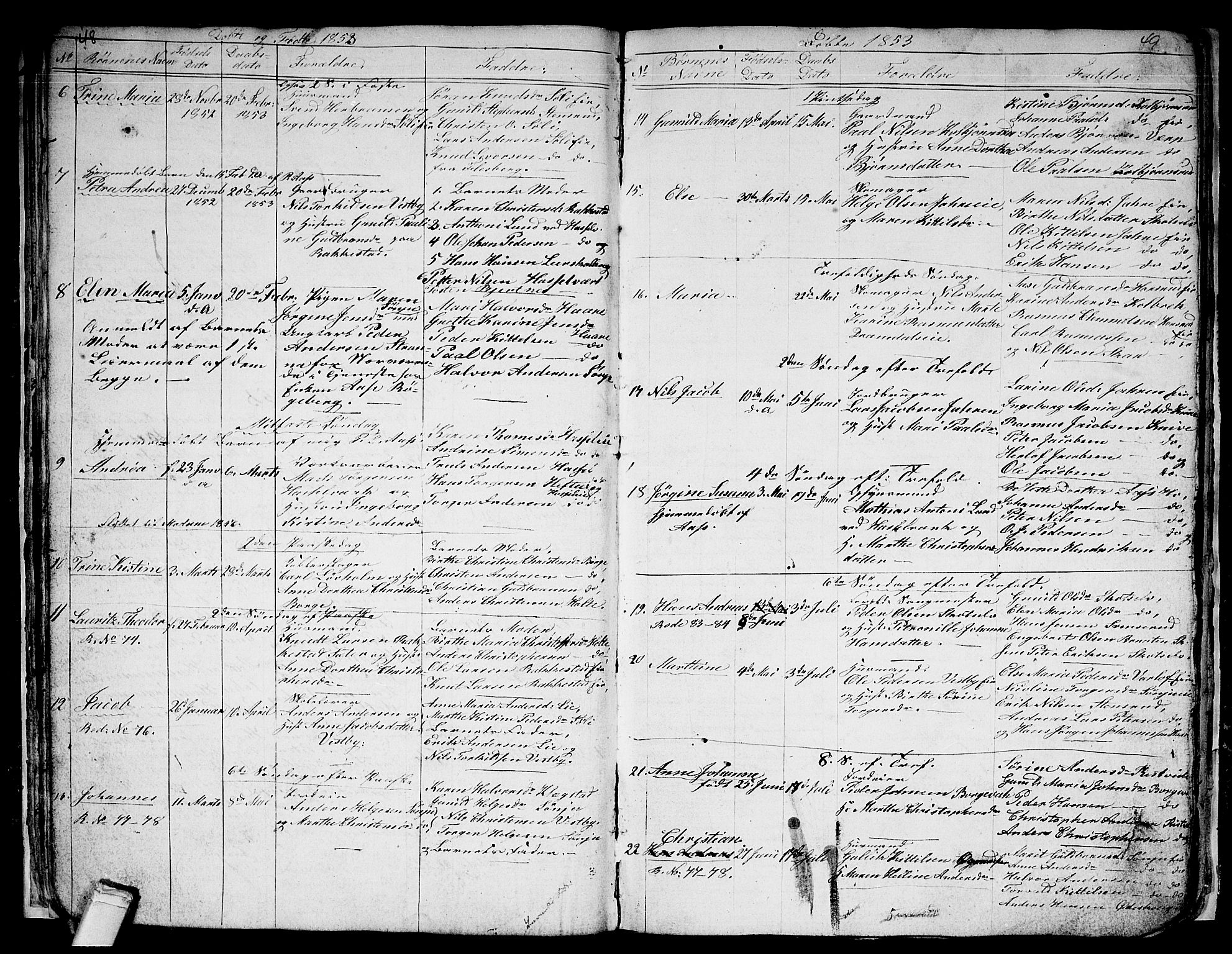 Eiker kirkebøker, SAKO/A-4/G/Gb/L0001: Parish register (copy) no. II 1, 1844-1864, p. 48-49