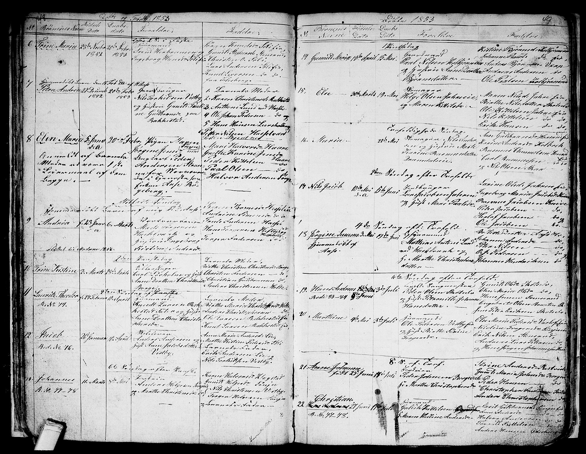 Eiker kirkebøker, AV/SAKO-A-4/G/Gb/L0001: Parish register (copy) no. II 1, 1844-1864, p. 48-49