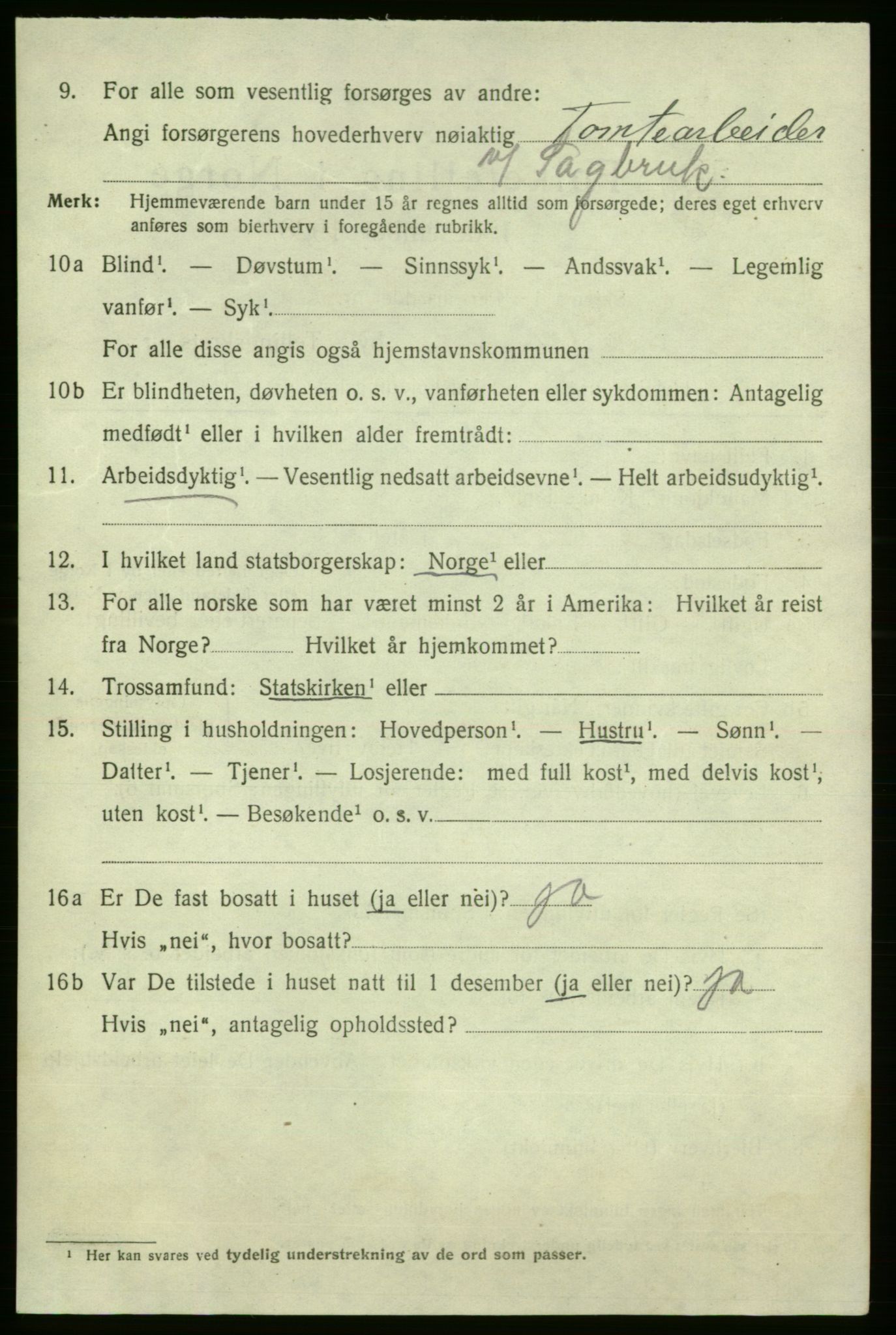 SAO, 1920 census for Fredrikshald, 1920, p. 19922