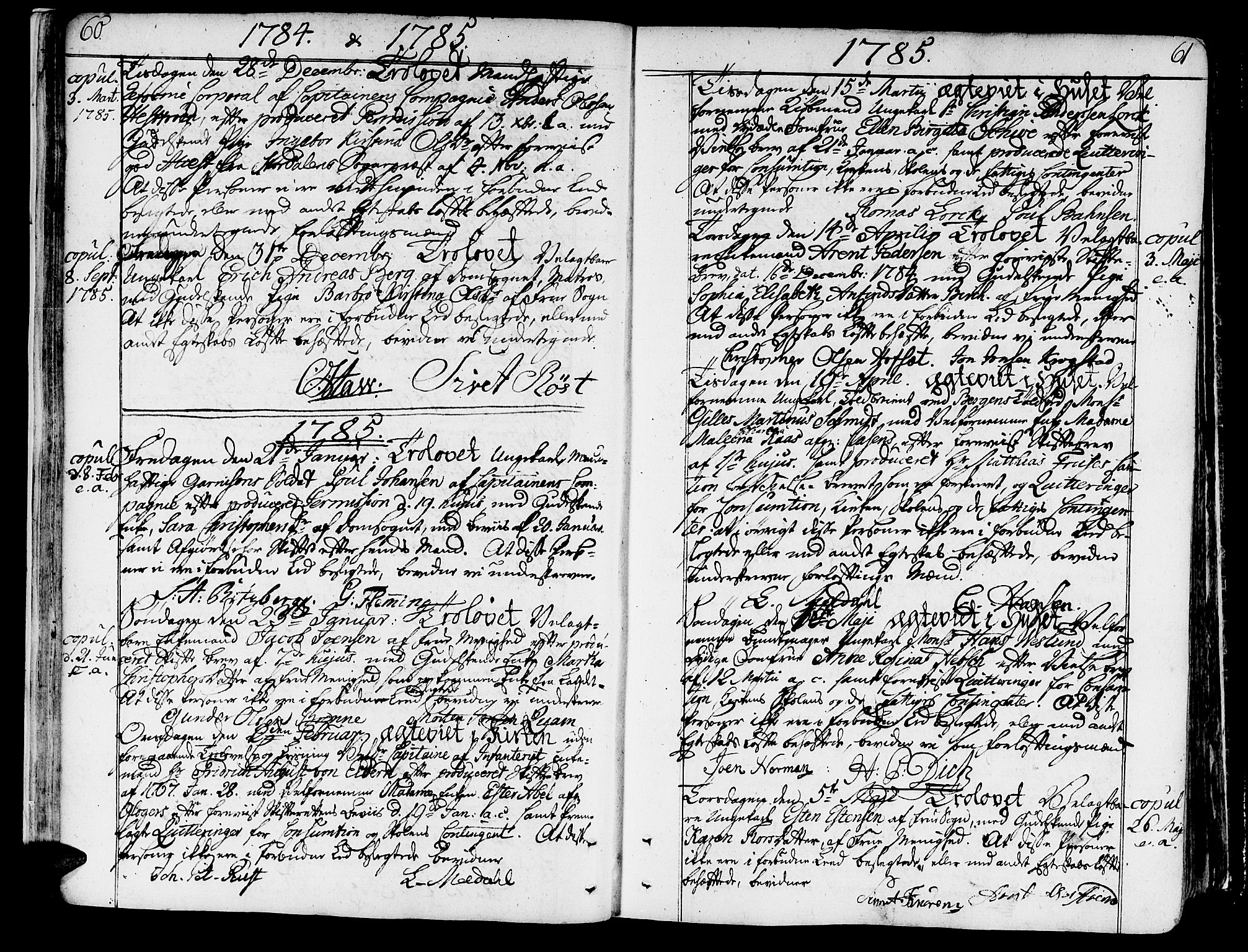 Ministerialprotokoller, klokkerbøker og fødselsregistre - Sør-Trøndelag, SAT/A-1456/602/L0105: Parish register (official) no. 602A03, 1774-1814, p. 60-61
