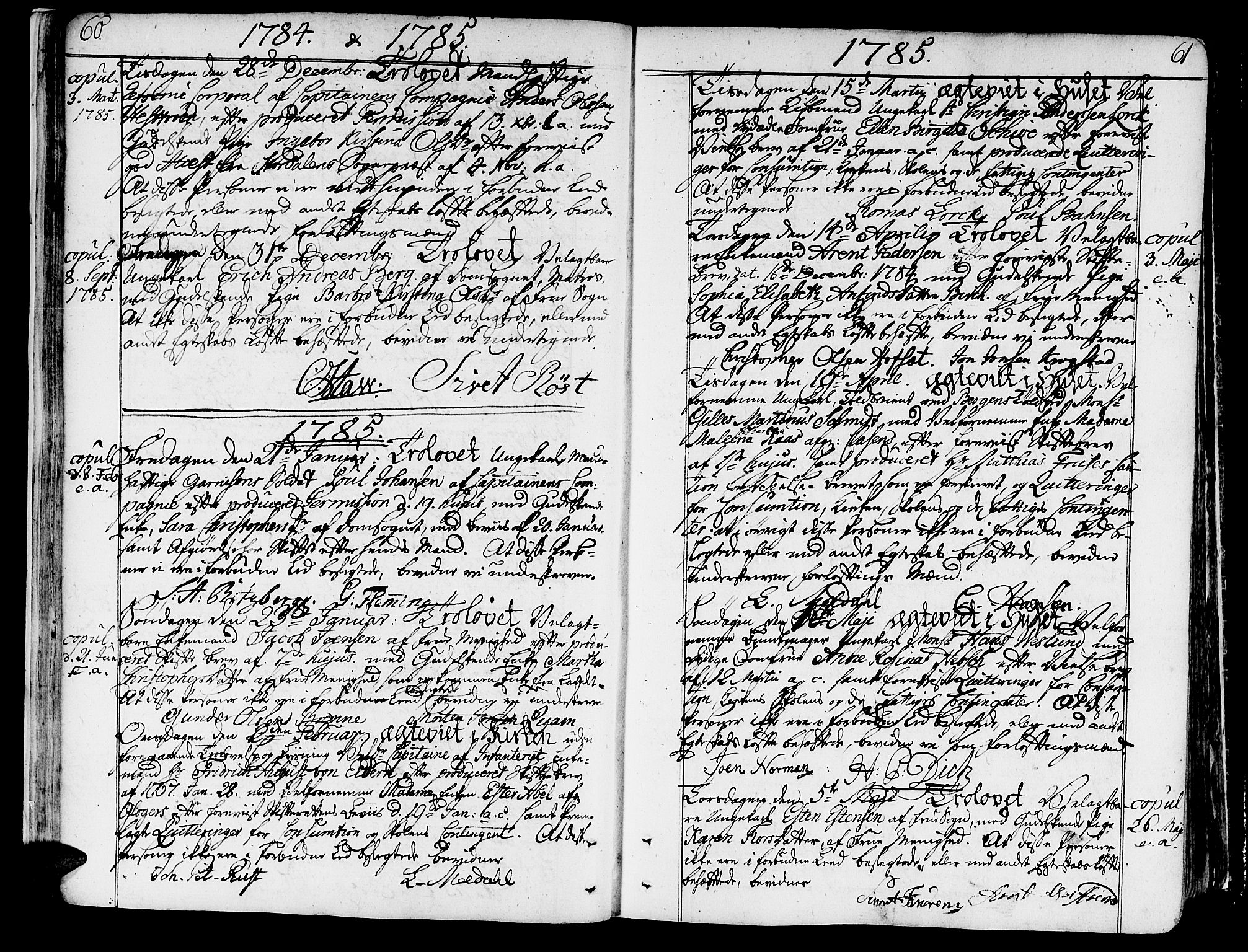 Ministerialprotokoller, klokkerbøker og fødselsregistre - Sør-Trøndelag, AV/SAT-A-1456/602/L0105: Parish register (official) no. 602A03, 1774-1814, p. 60-61