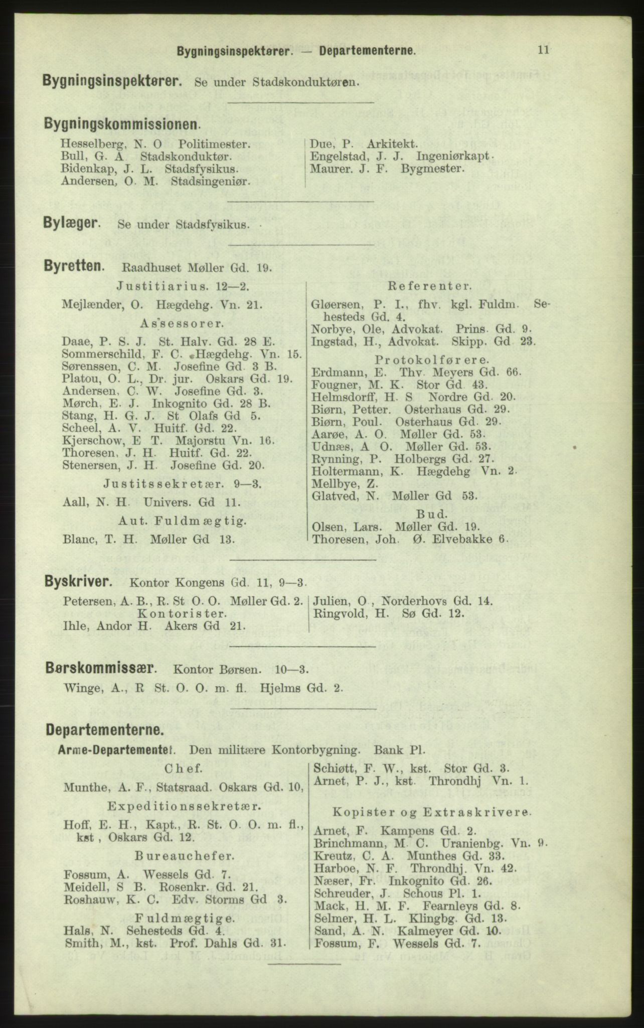 Kristiania/Oslo adressebok, PUBL/-, 1884, p. 11