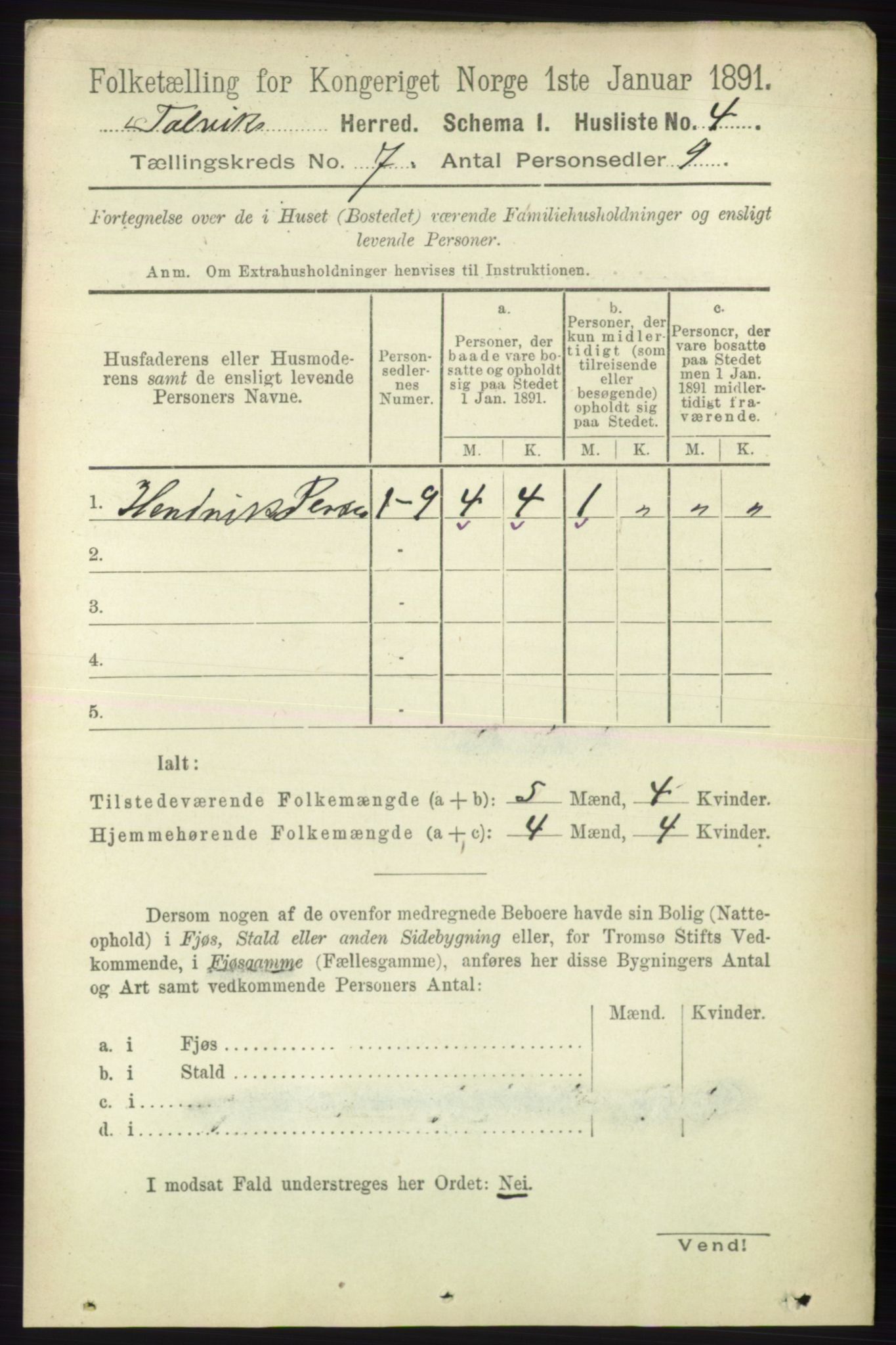 RA, 1891 census for 2013 Talvik, 1891, p. 1965