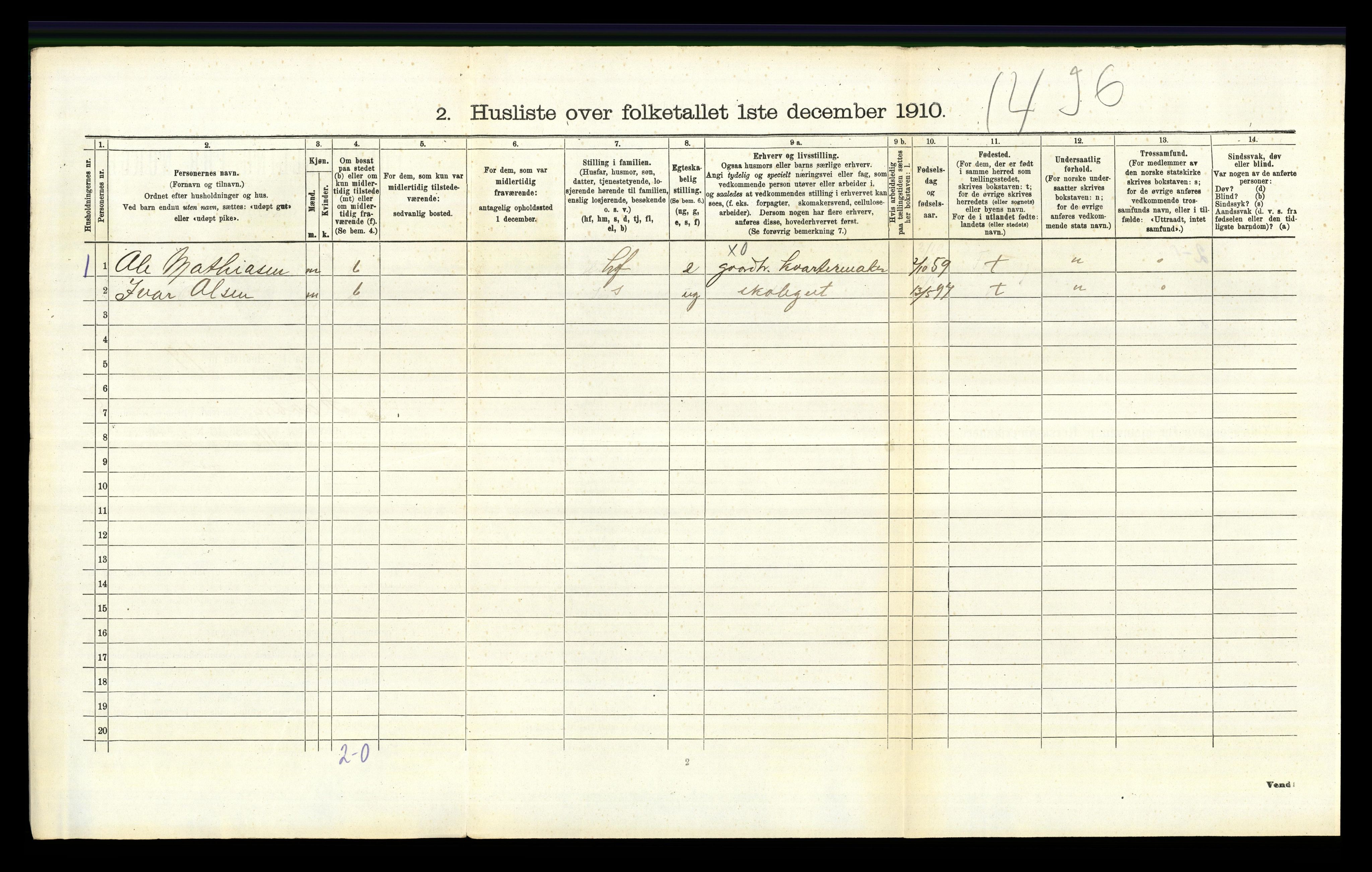 RA, 1910 census for Fåberg, 1910, p. 557