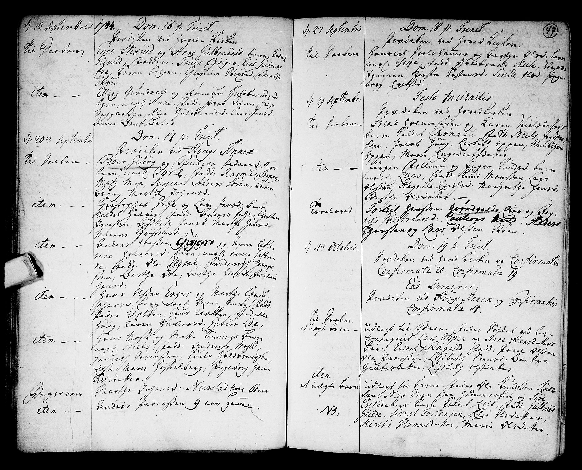 Norderhov kirkebøker, AV/SAKO-A-237/F/Fa/L0003a: Parish register (official) no. 3, 1740-1757, p. 47