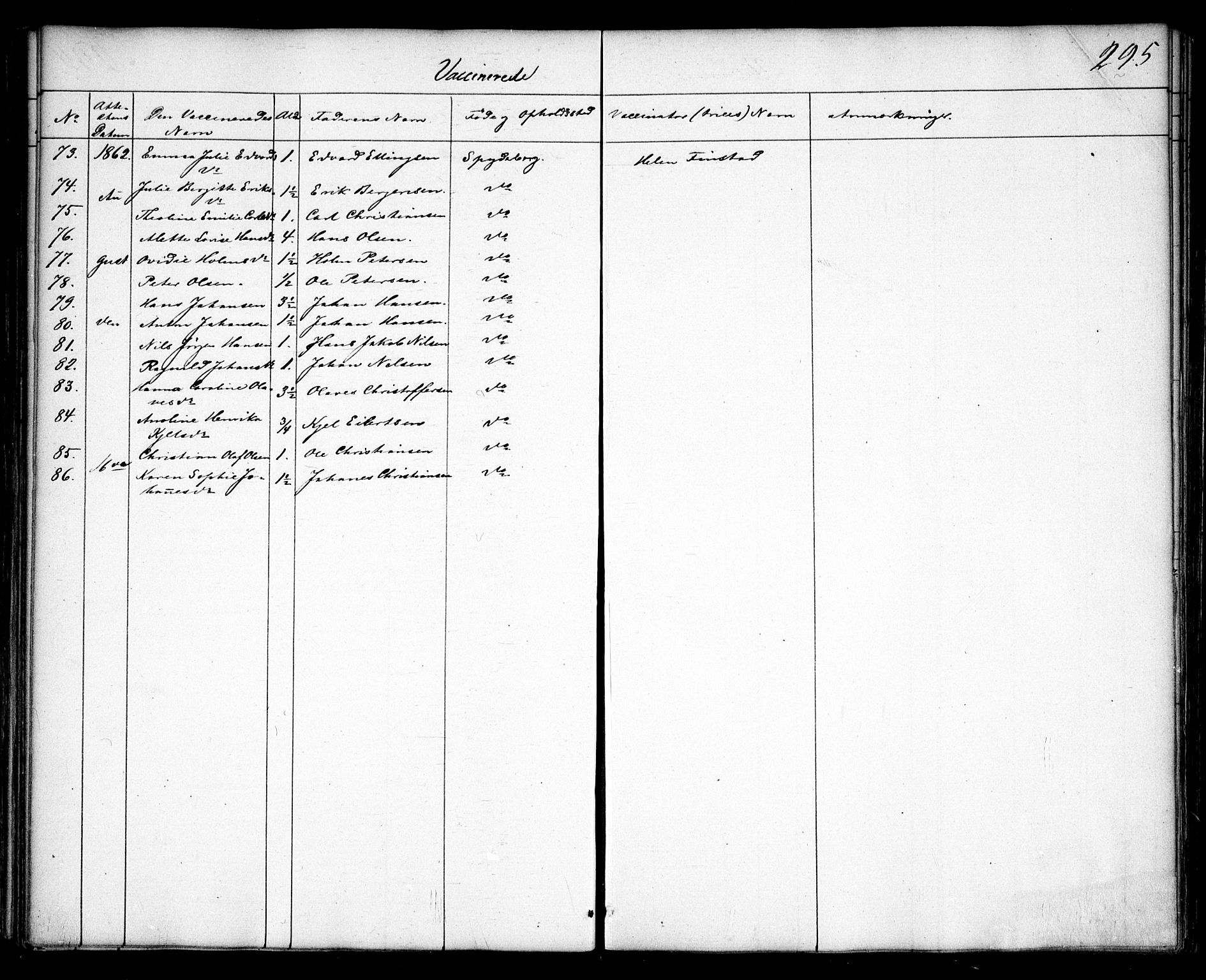 Spydeberg prestekontor Kirkebøker, SAO/A-10924/F/Fa/L0005: Parish register (official) no. I 5, 1842-1862, p. 295