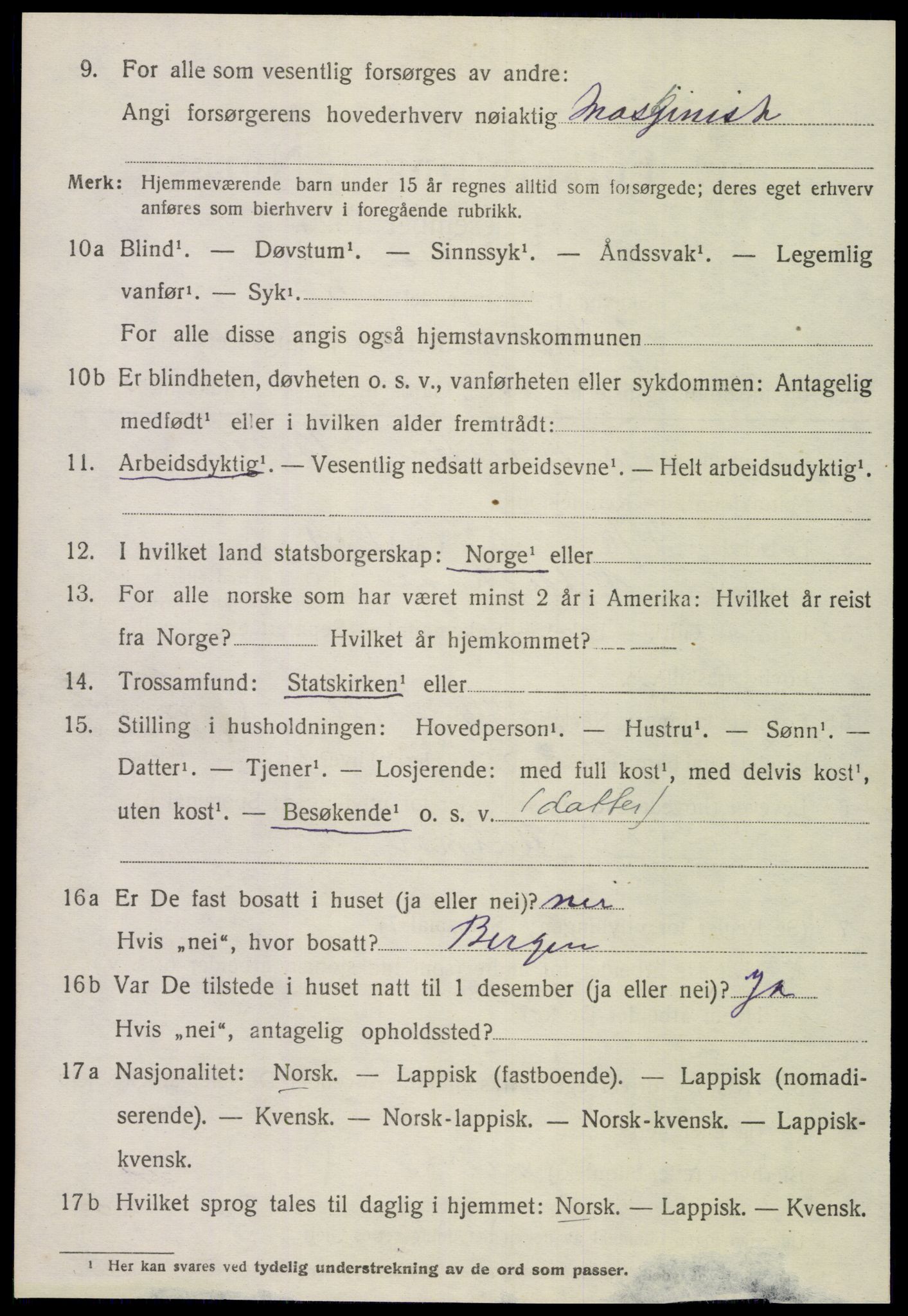 SAT, 1920 census for Gildeskål, 1920, p. 3713