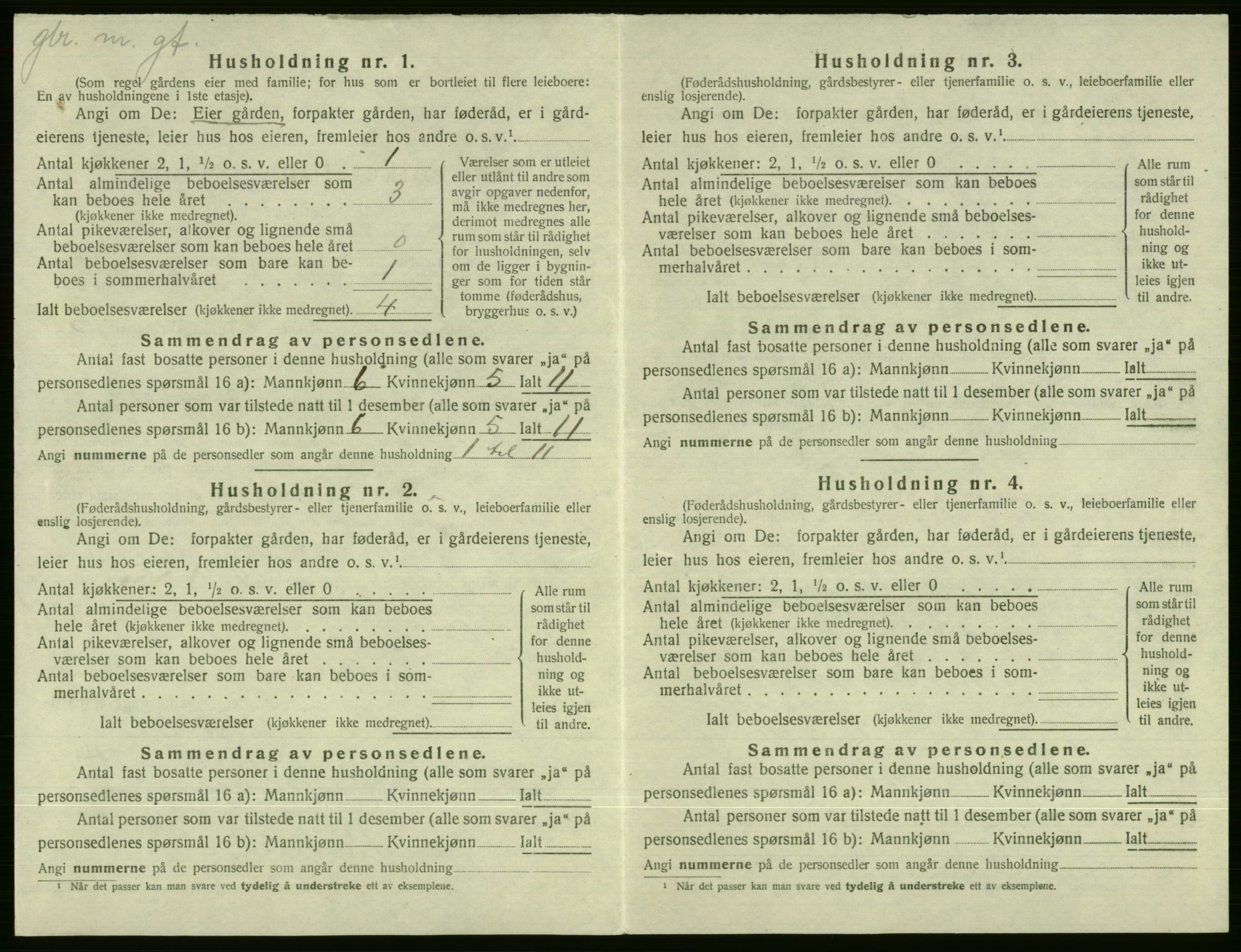 SAB, 1920 census for Evanger, 1920, p. 232