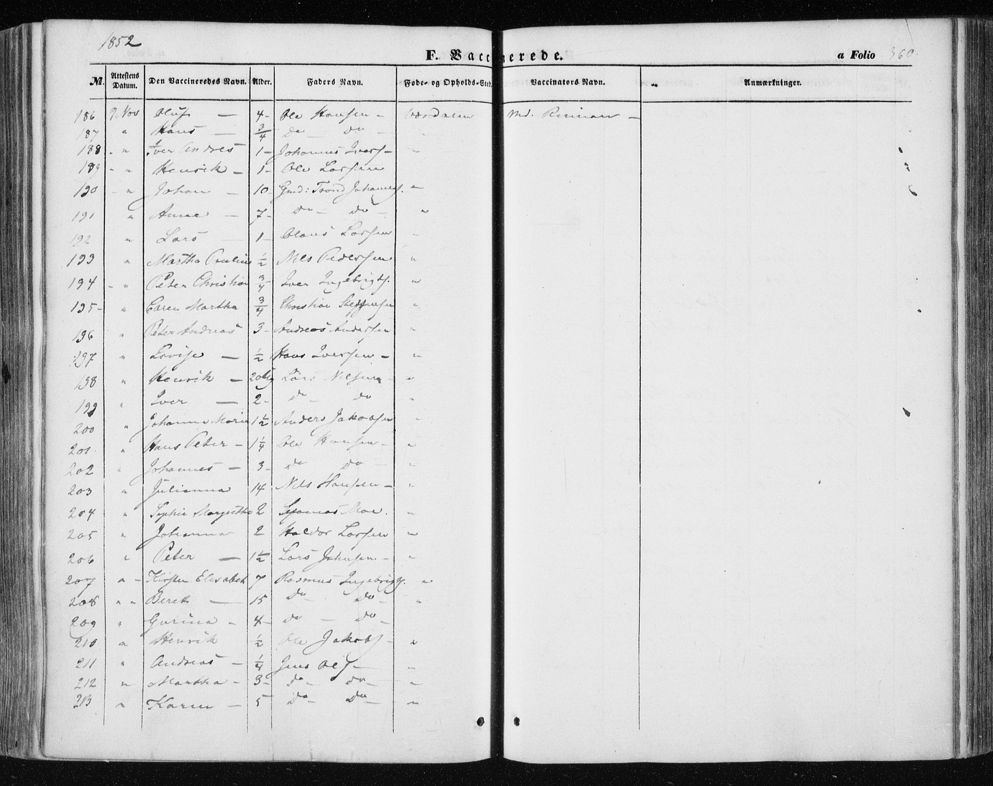 Ministerialprotokoller, klokkerbøker og fødselsregistre - Nord-Trøndelag, SAT/A-1458/723/L0240: Parish register (official) no. 723A09, 1852-1860, p. 360