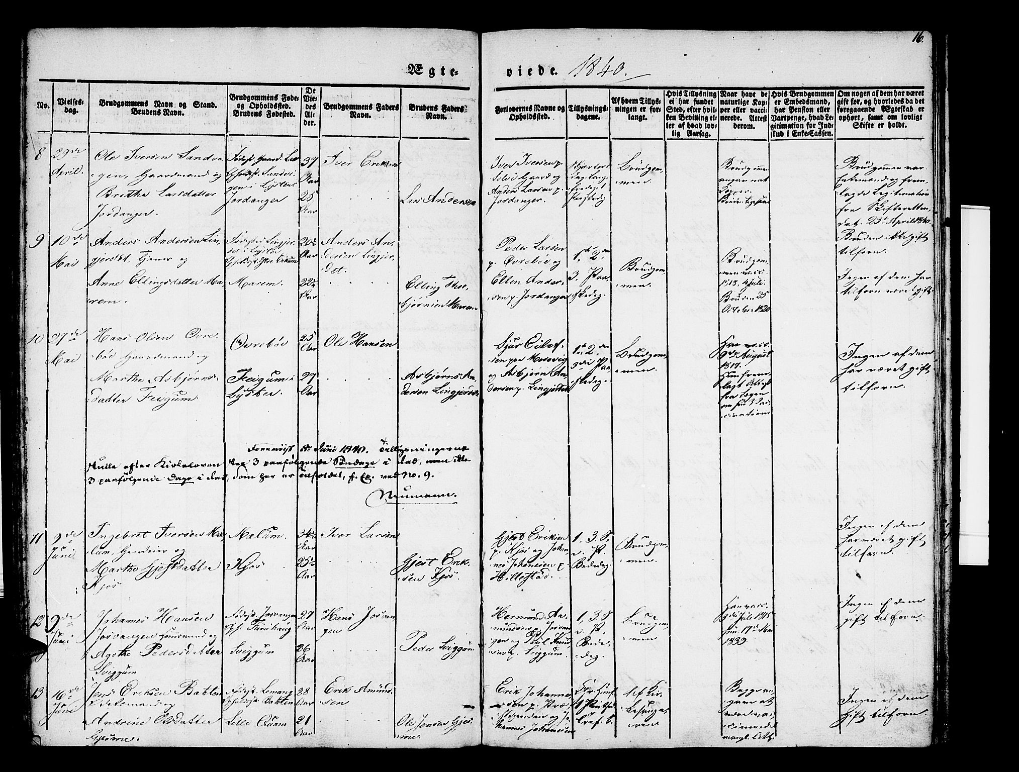 Hafslo sokneprestembete, SAB/A-80301/H/Haa/Haaa/L0007: Parish register (official) no. A 7, 1834-1854, p. 16