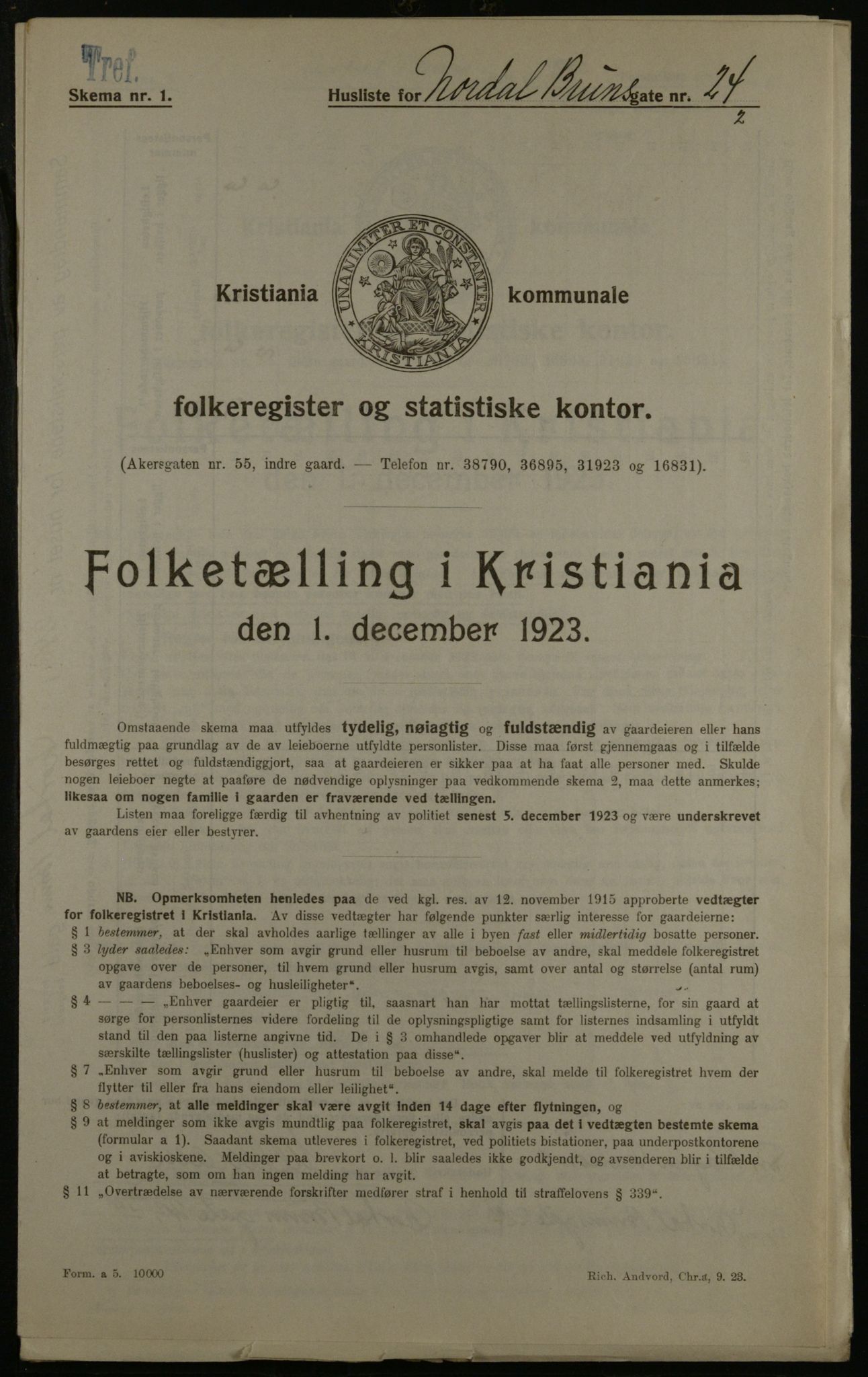 OBA, Municipal Census 1923 for Kristiania, 1923, p. 79634