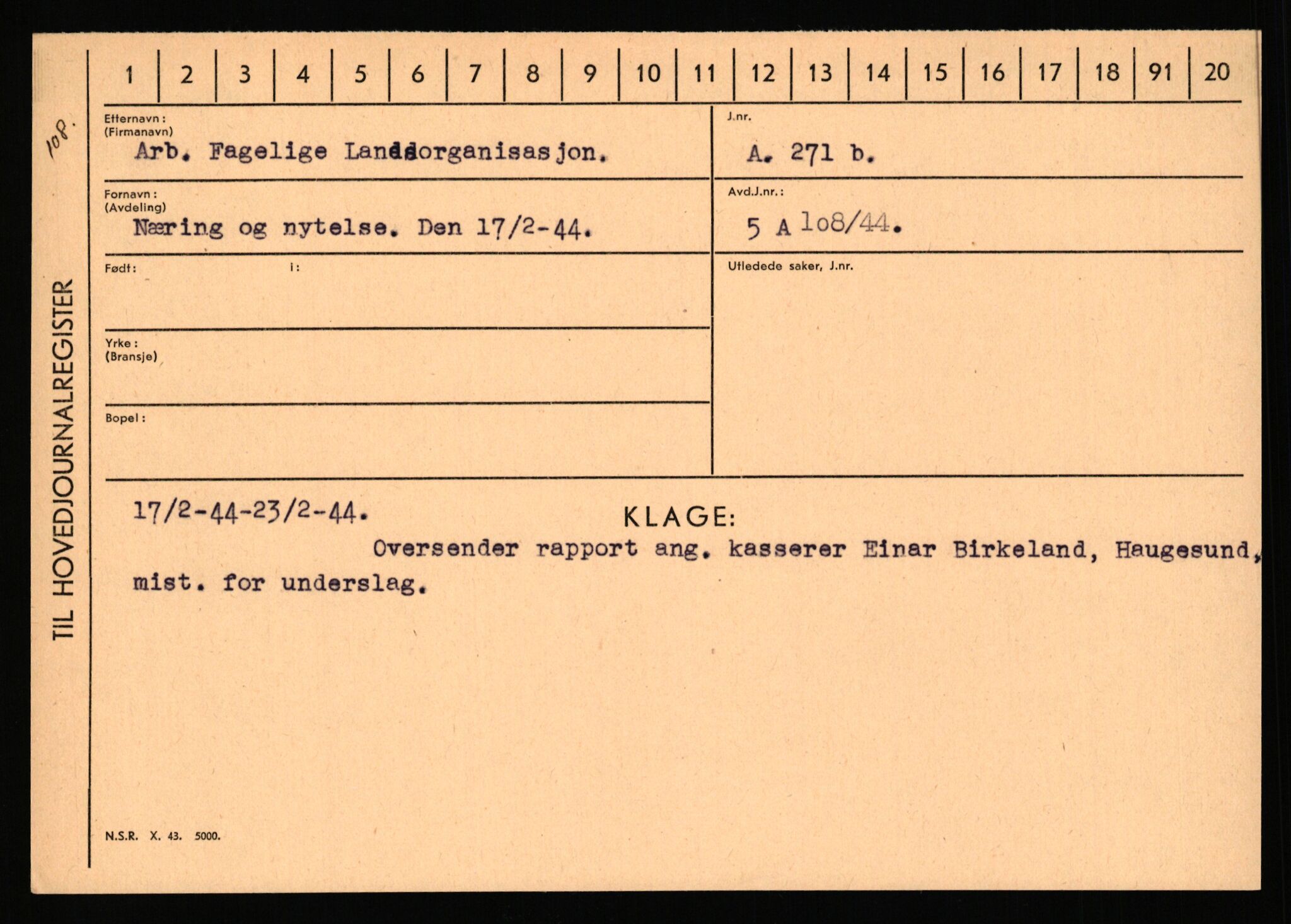 Statspolitiet - Hovedkontoret / Osloavdelingen, AV/RA-S-1329/C/Ca/L0001: Aabakken - Armann, 1943-1945, p. 4764