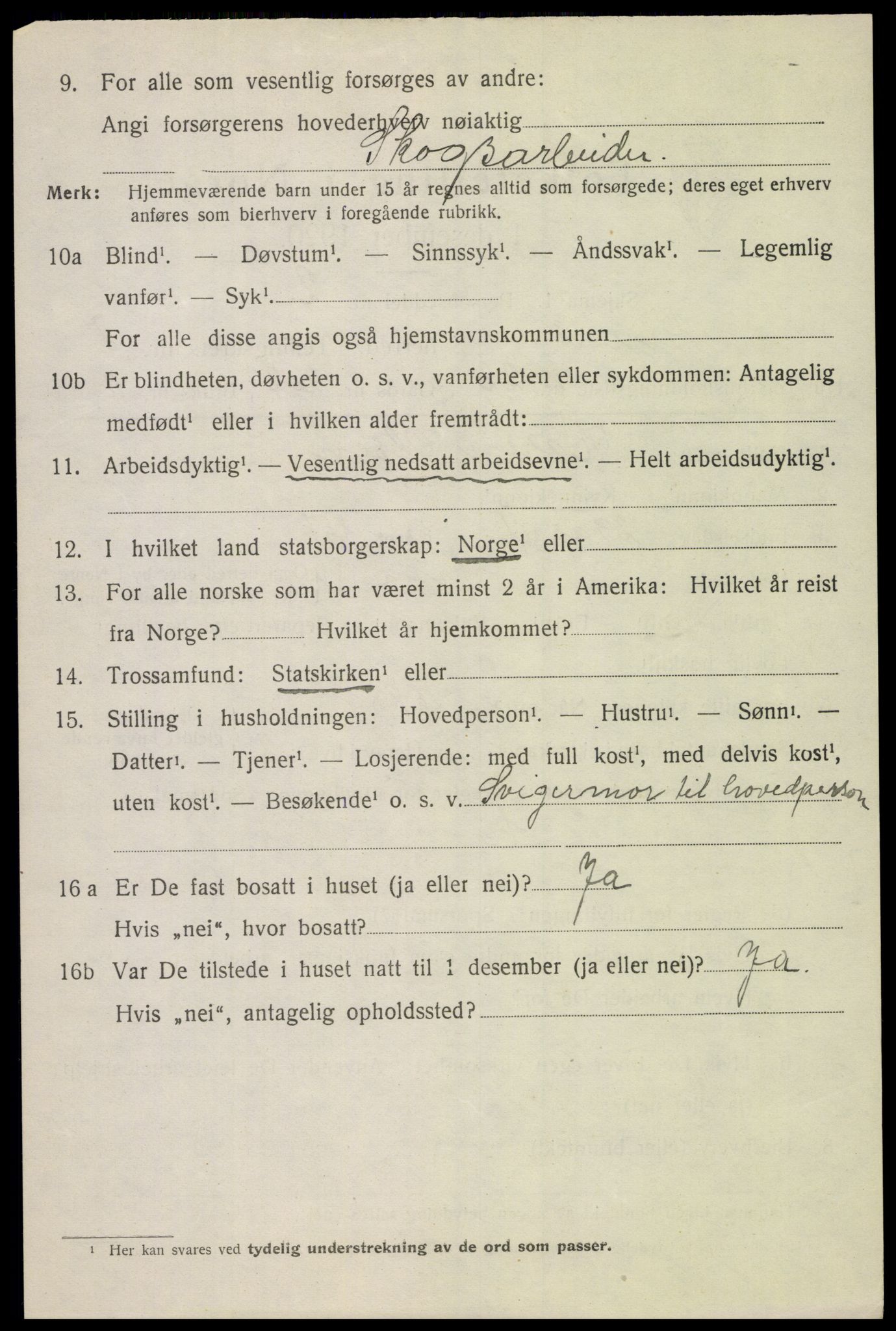 SAH, 1920 census for Gran, 1920, p. 10721