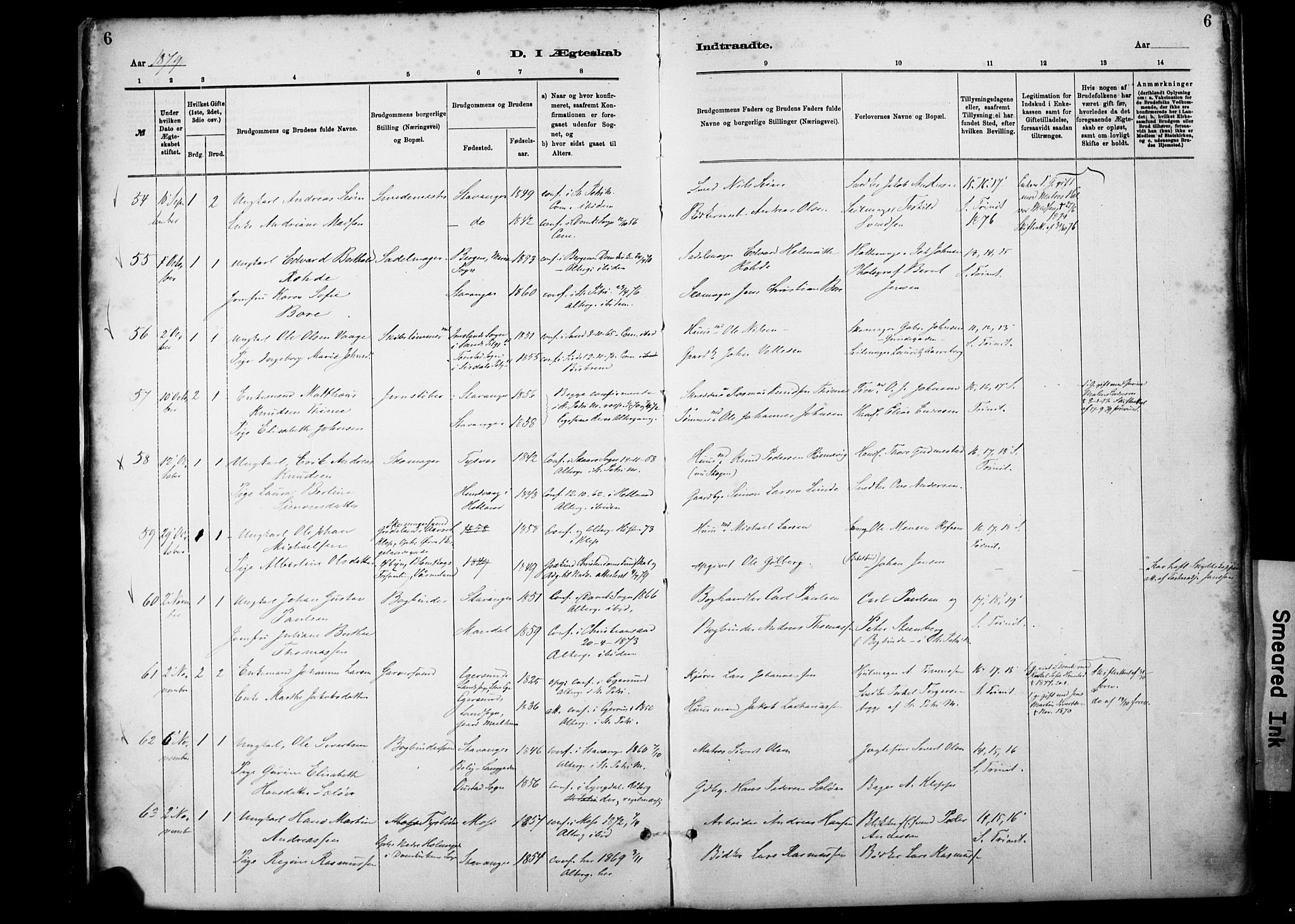 St. Petri sokneprestkontor, SAST/A-101813/001/30/30BA/L0018: Parish register (official) no. A 19, 1879-1900, p. 6