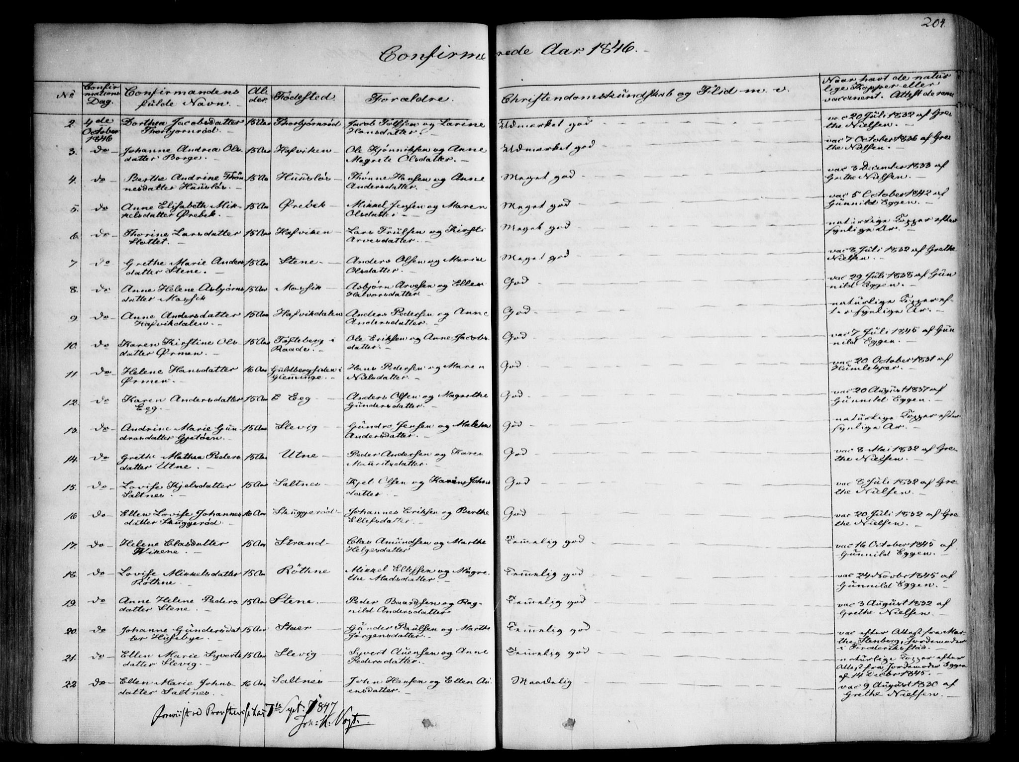Onsøy prestekontor Kirkebøker, AV/SAO-A-10914/F/Fa/L0003: Parish register (official) no. I 3, 1841-1860, p. 204