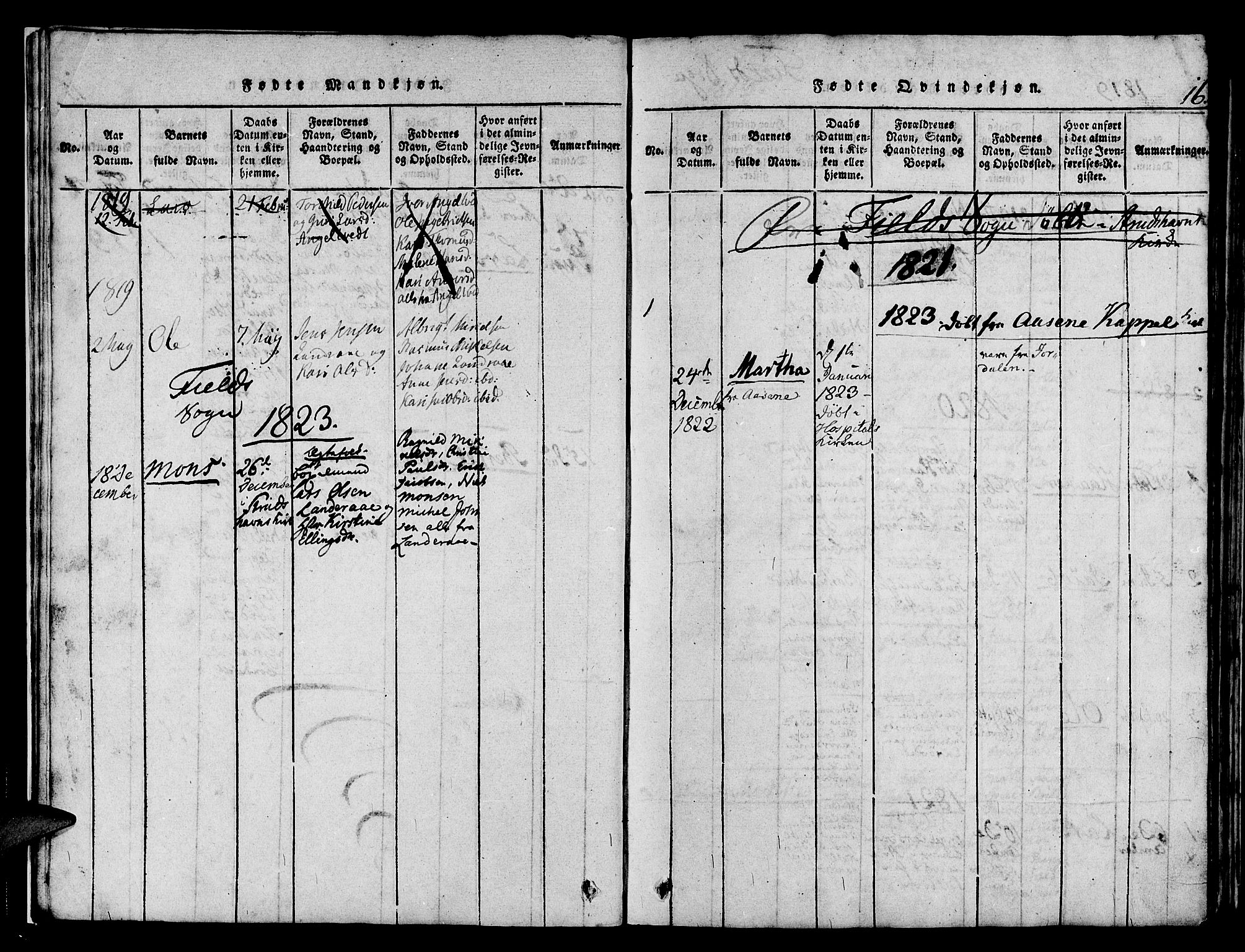 Askøy Sokneprestembete, SAB/A-74101/H/Ha/Haa/Haaa/L0003: Parish register (official) no. A 3, 1815-1825, p. 16