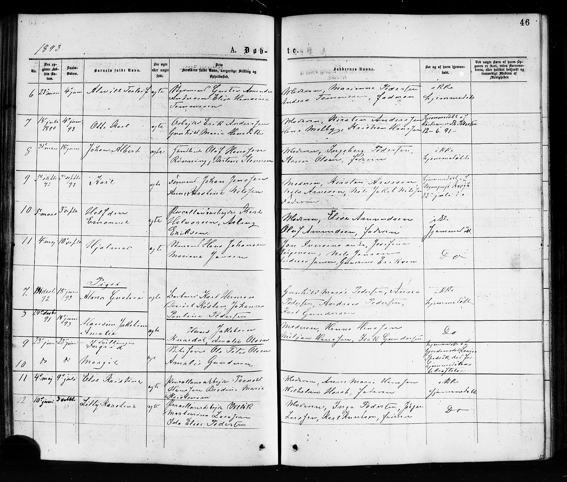 Porsgrunn kirkebøker , SAKO/A-104/G/Ga/L0003: Parish register (copy) no. I 3, 1877-1915, p. 46