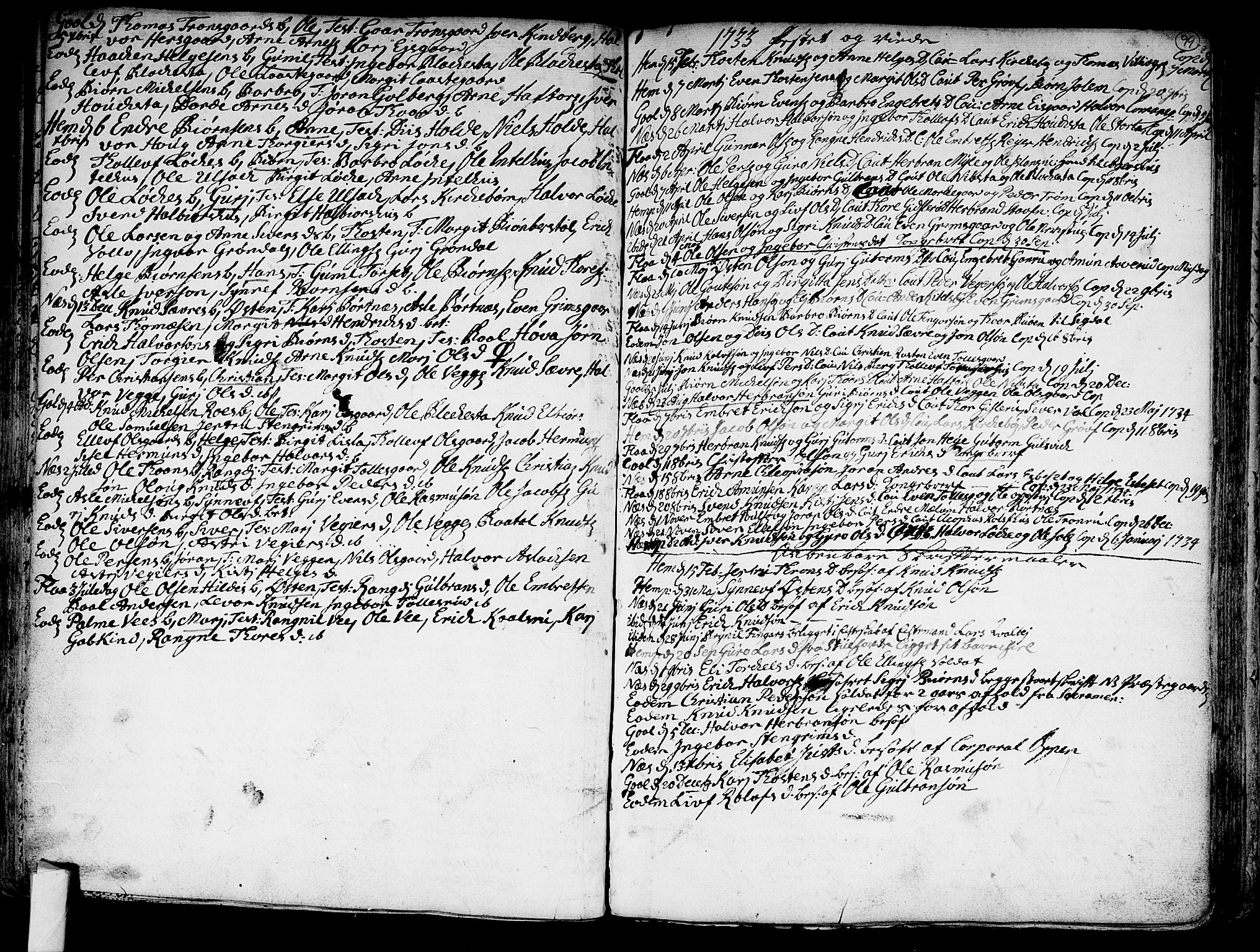 Nes kirkebøker, SAKO/A-236/F/Fa/L0002: Parish register (official) no. 2, 1707-1759, p. 99