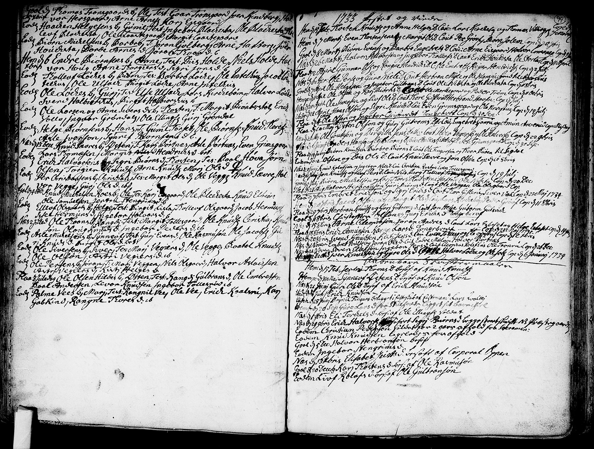 Nes kirkebøker, AV/SAKO-A-236/F/Fa/L0002: Parish register (official) no. 2, 1707-1759, p. 99